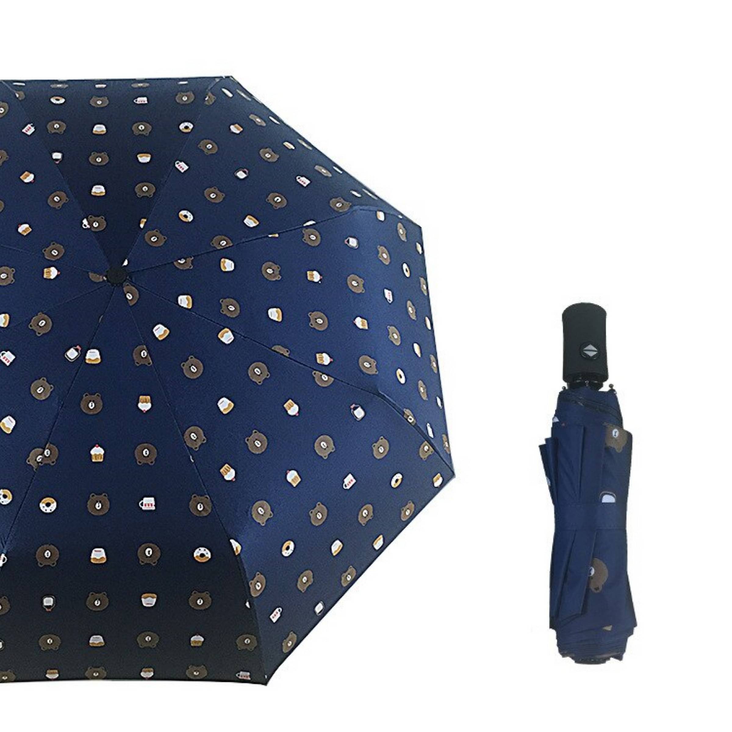     			Infispace Navy 3 Fold Umbrella