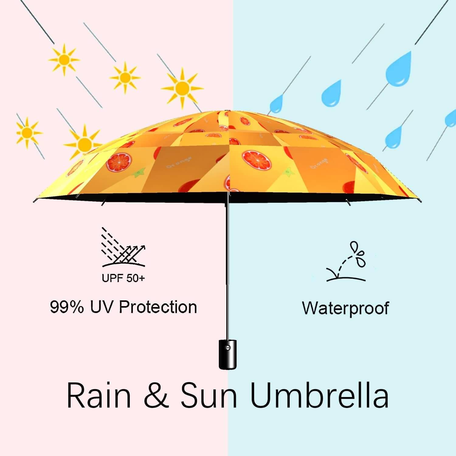 Infispace Orange 3 Fold Umbrella Infispace Orange 3 Fold Umbrella