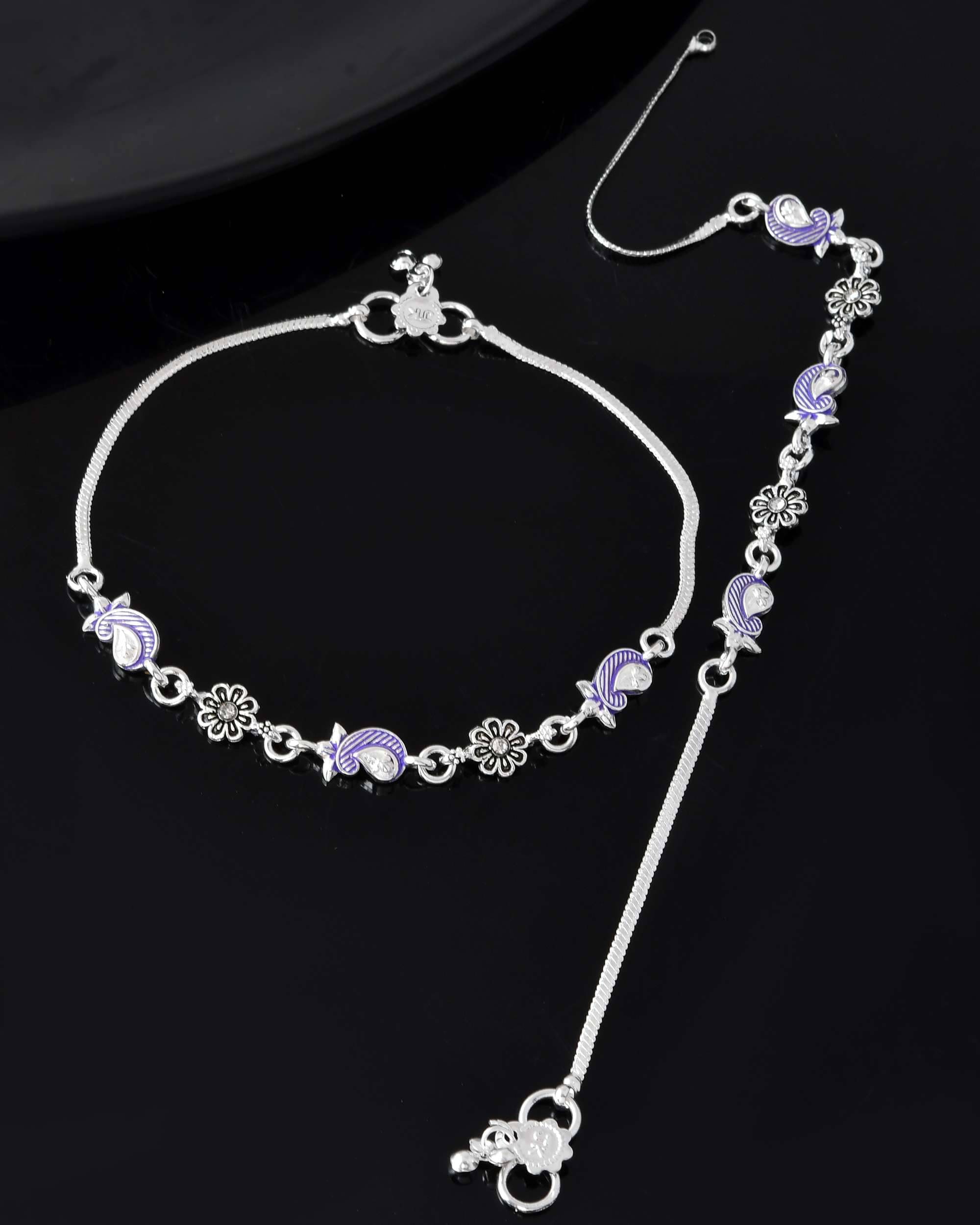Jewels Nest Silver Anklets ( Pack of 1 ) Jewels Nest Silver Anklets ( Pack of 1 )
