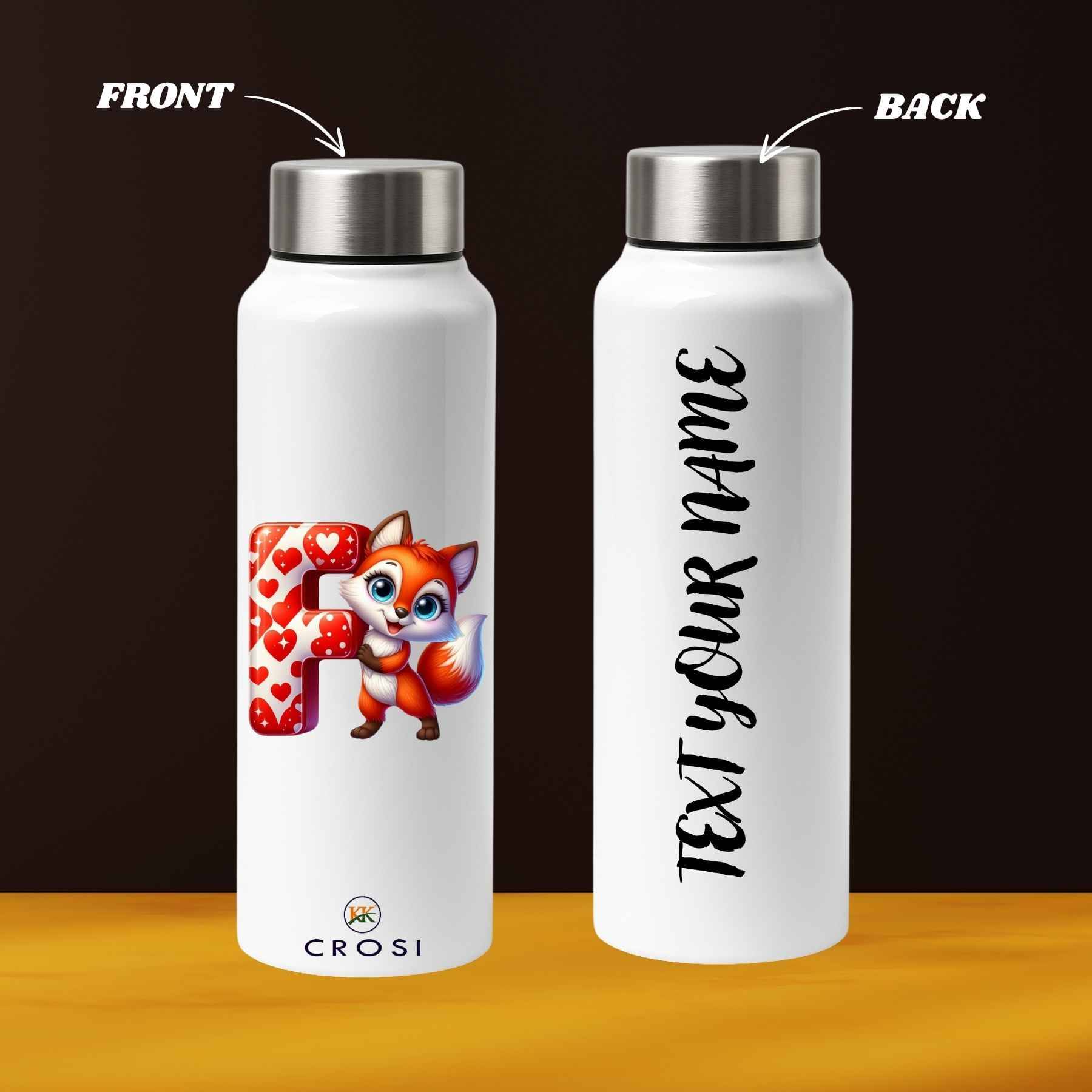     			K K CROSI Your Name Written Stainless Steel Thermos Customized Water Bottle