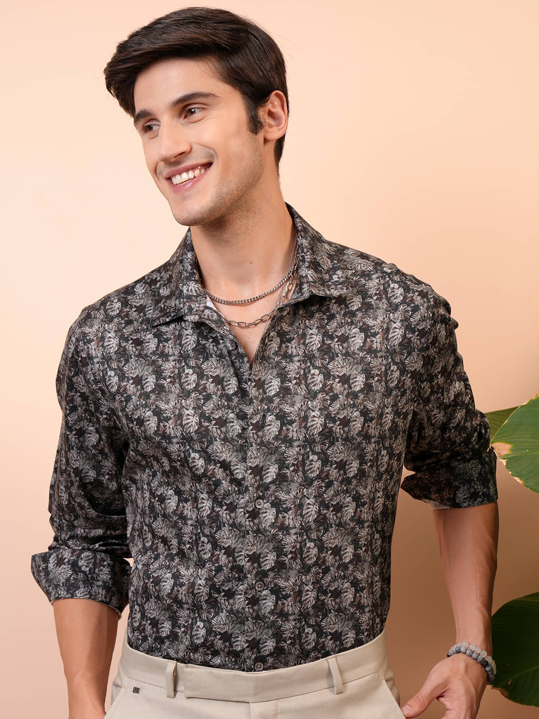     			Locomotive 100% Cotton Slim Fit Printed Full Sleeves Men's Casual Shirt - Brown ( Pack of 1 )
