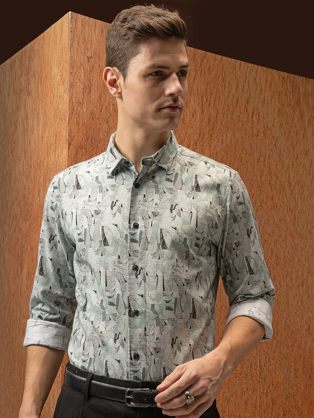     			Locomotive 100% Cotton Slim Fit Printed Full Sleeves Men's Casual Shirt - Blue ( Pack of 1 )