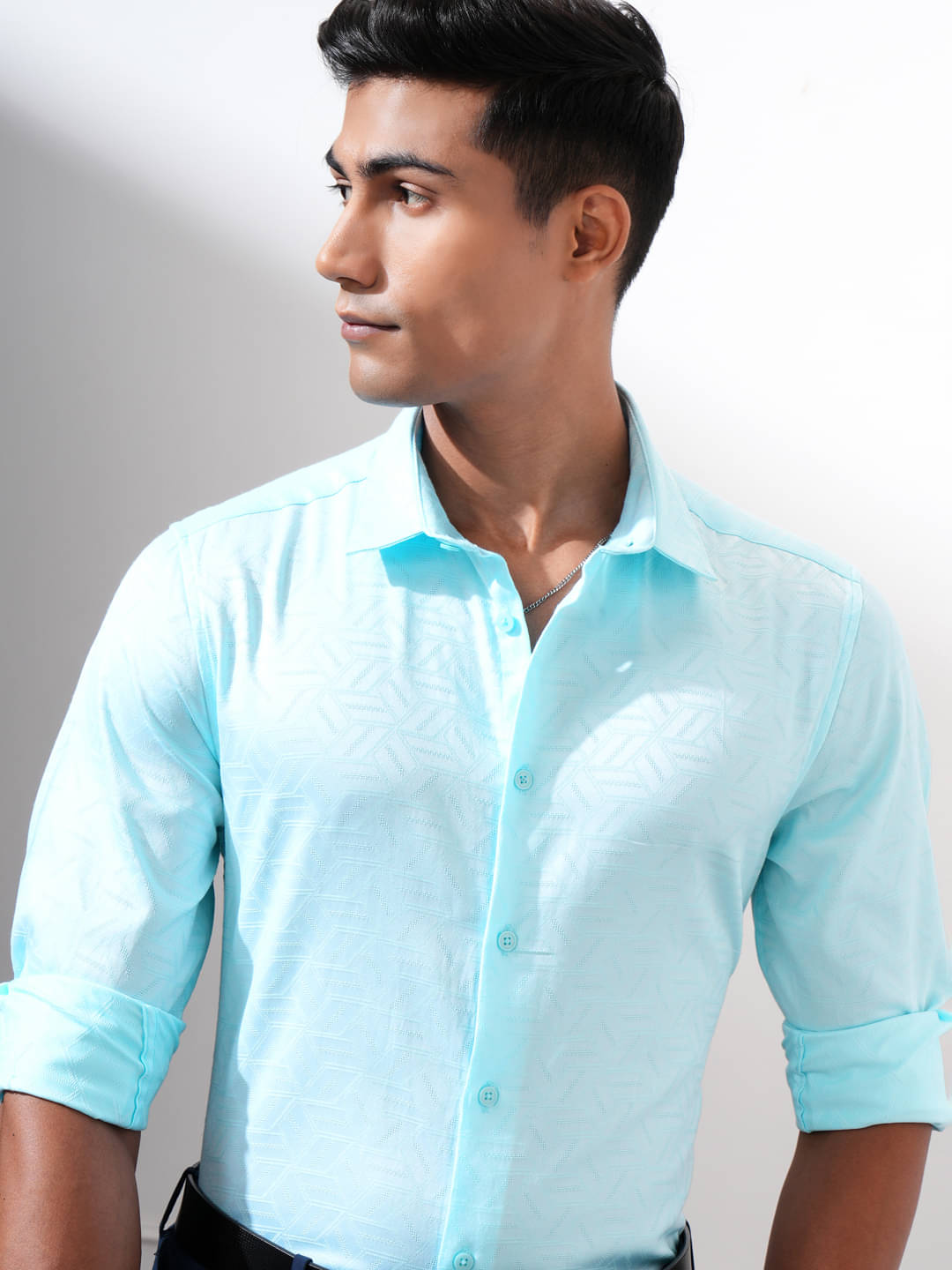 Locomotive Cotton Blend Slim Fit Self Design Full Sleeves Men's Casual Shirt - Blue ( Pack of 1 ) Locomotive Cotton Blend Slim Fit Self Design Full Sleeves Men's Casual Shirt - Blue ( Pack of 1 )