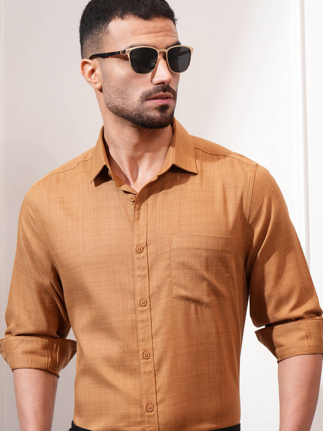 Locomotive Cotton Blend Slim Fit Checks Full Sleeves Men's Casual Shirt - Khaki ( Pack of 1 ) Locomotive Cotton Blend Slim Fit Checks Full Sleeves Men's Casual Shirt - Khaki ( Pack of 1 )