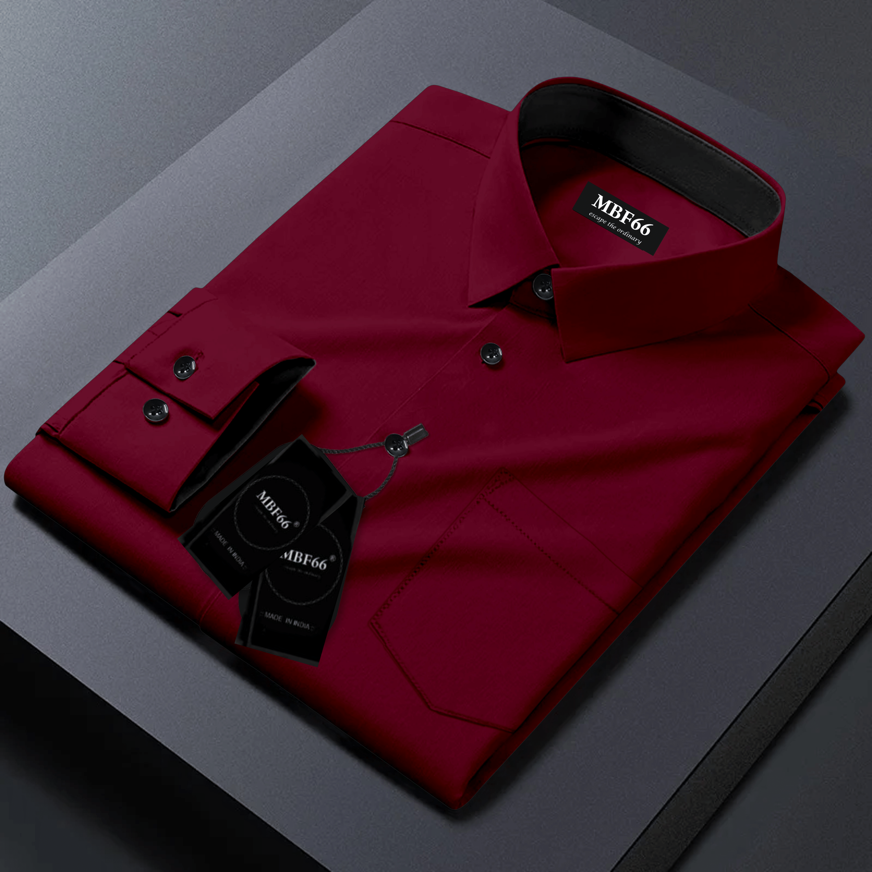     			MBF66 Cotton Blend Slim Fit Solids Full Sleeves Men's Casual Shirt - Maroon ( Pack of 1 )