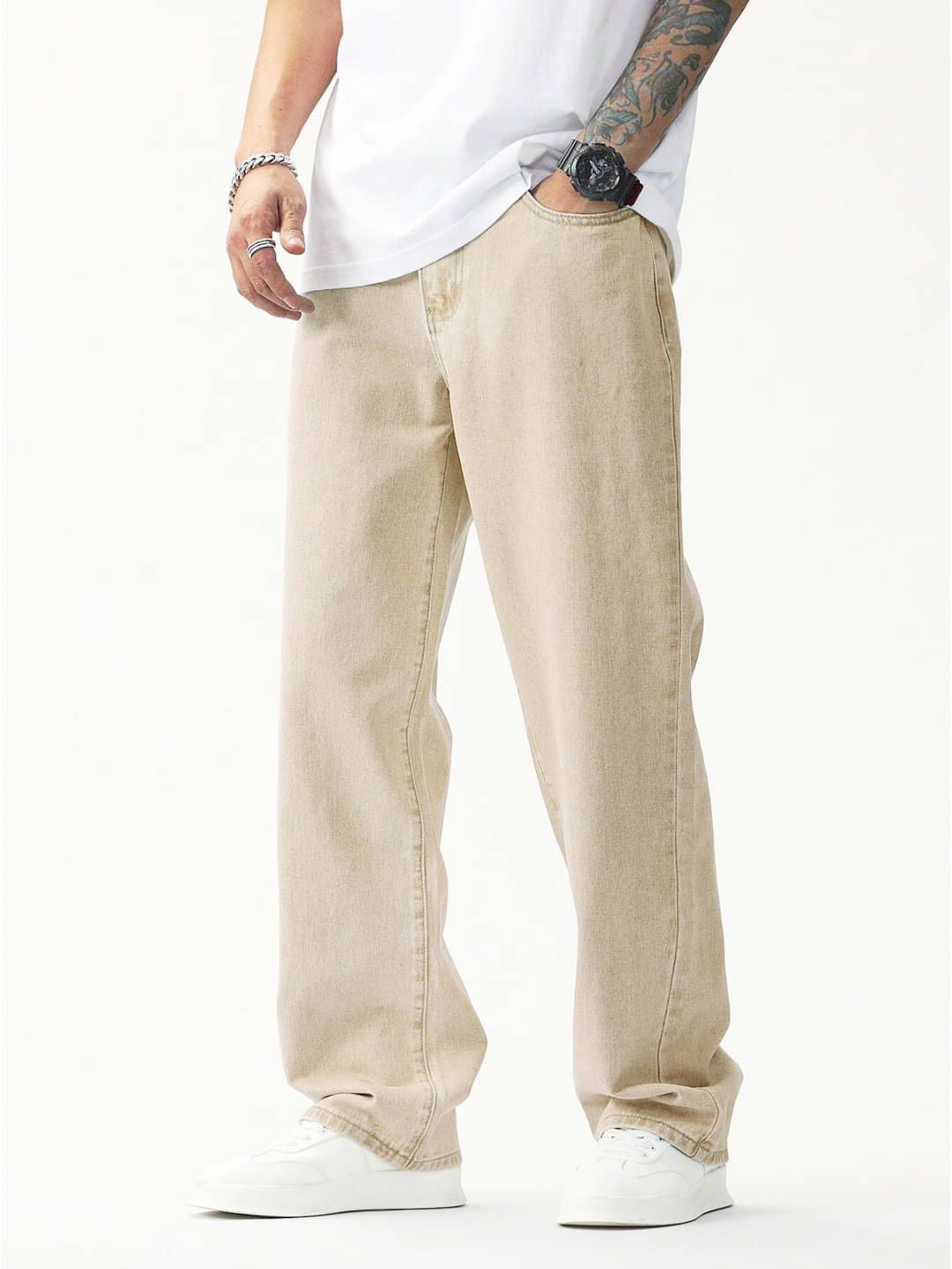     			Masterly Weft Relaxed Clean Look Men's Jeans - Cream ( Pack of 1 )