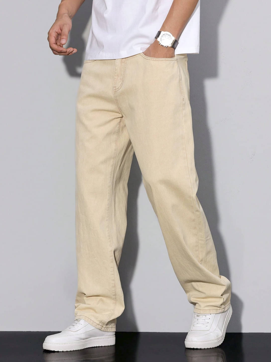     			Masterly Weft Relaxed Clean Look Men's Jeans - Cream ( Pack of 1 )