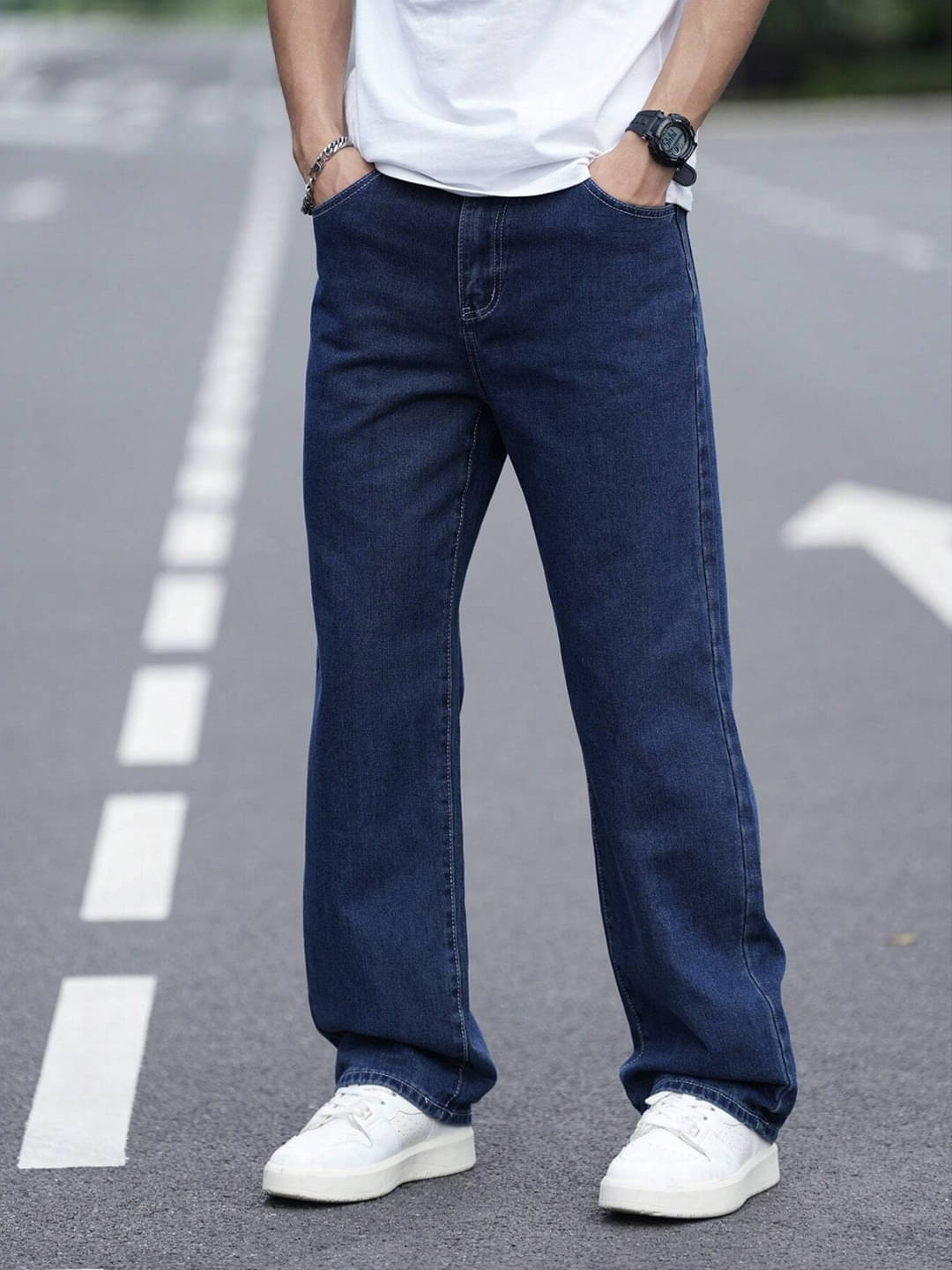     			Masterly Weft Relaxed Clean Look Men's Jeans - Dark Blue ( Pack of 1 )