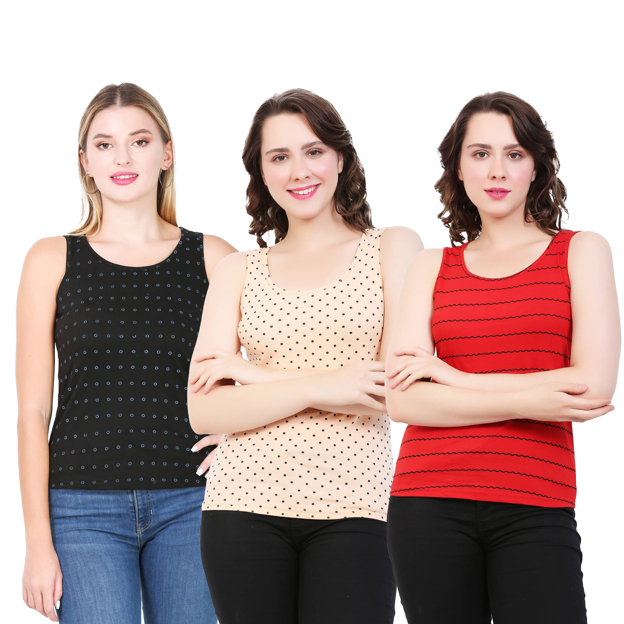     			Myo Women's Cotton Tank Top ( Multi Color )