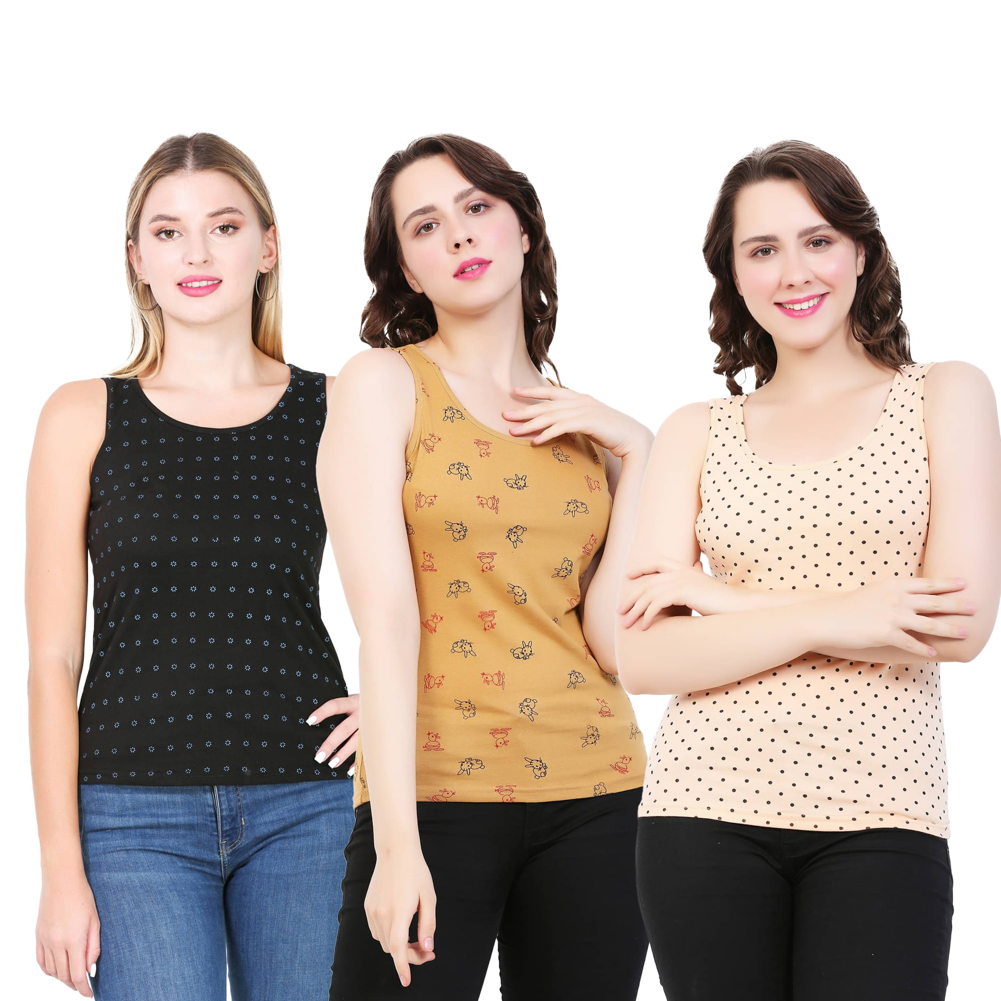 Myo Women's Cotton Tank Top ( Multi Color )     			Myo Women's Cotton Tank Top ( Multi Color )