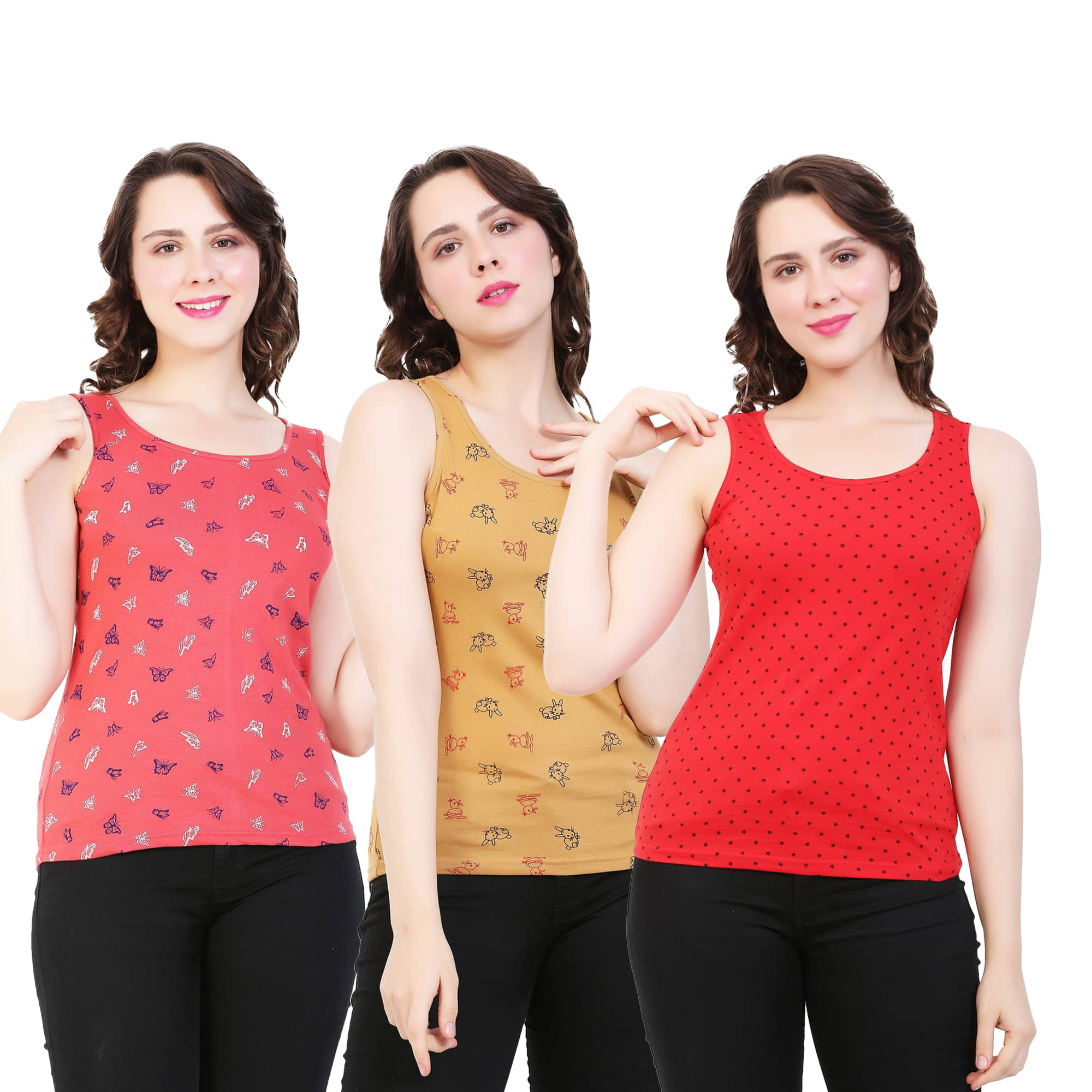 Myo Women's Cotton Tank Top ( Multi Color )     			Myo Women's Cotton Tank Top ( Multi Color )