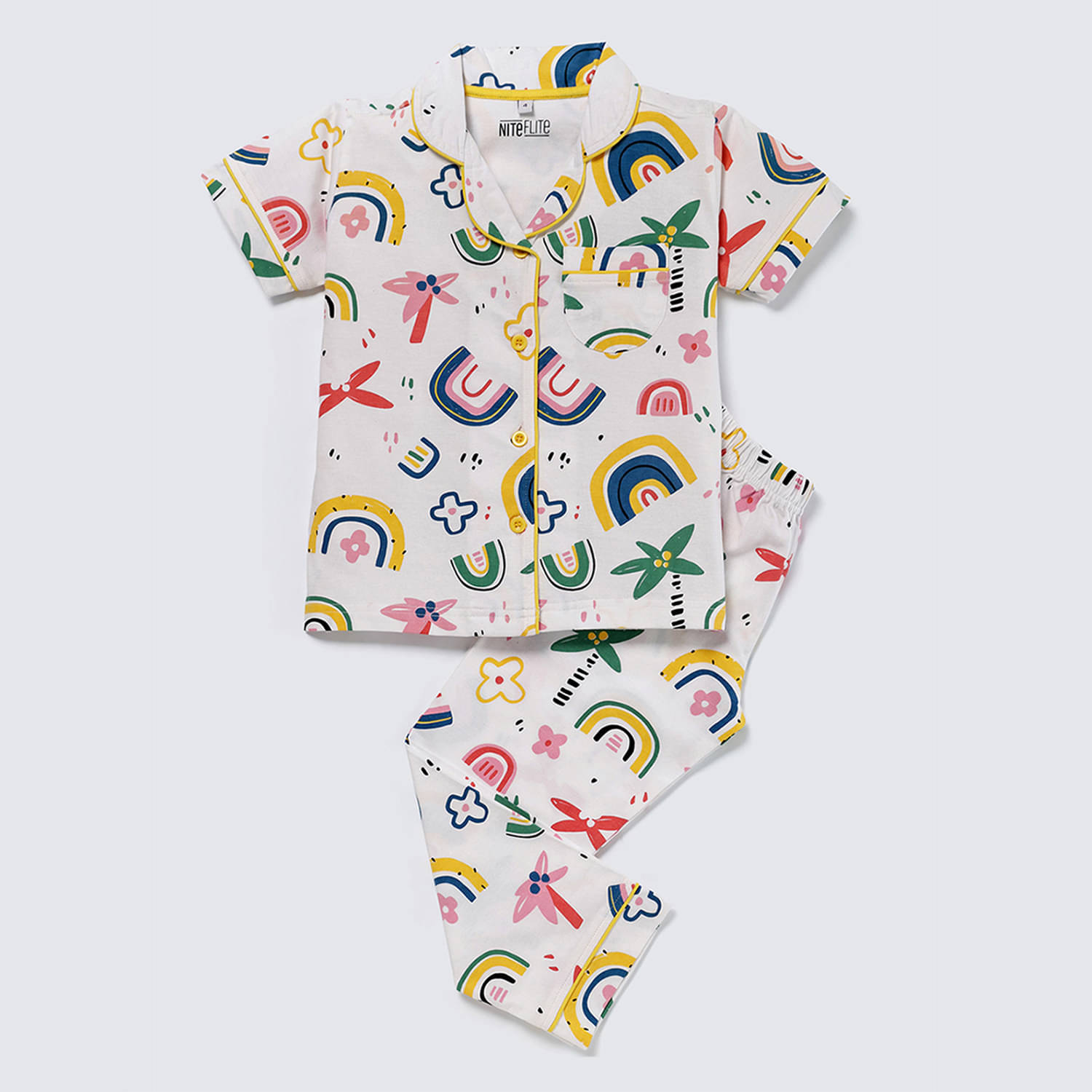     			Nite Flite Pack of 1 Boys 100% Cotton Nightsuit Set ( Multicolor 4 )