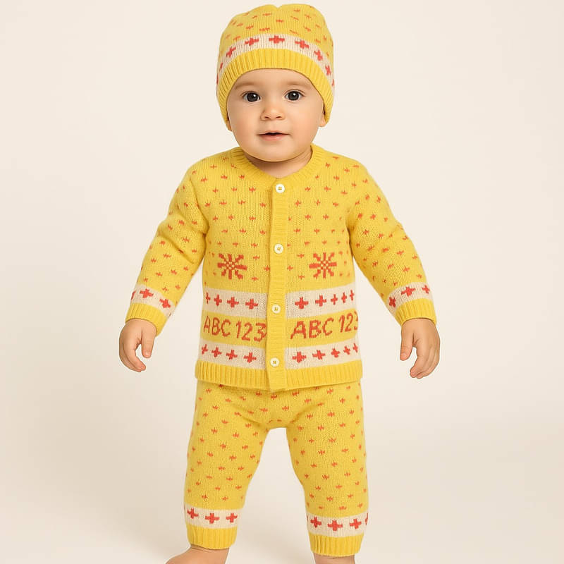     			Paryag Pack of 1 Unisex for Baby Woollen Sweater ( Yellow )