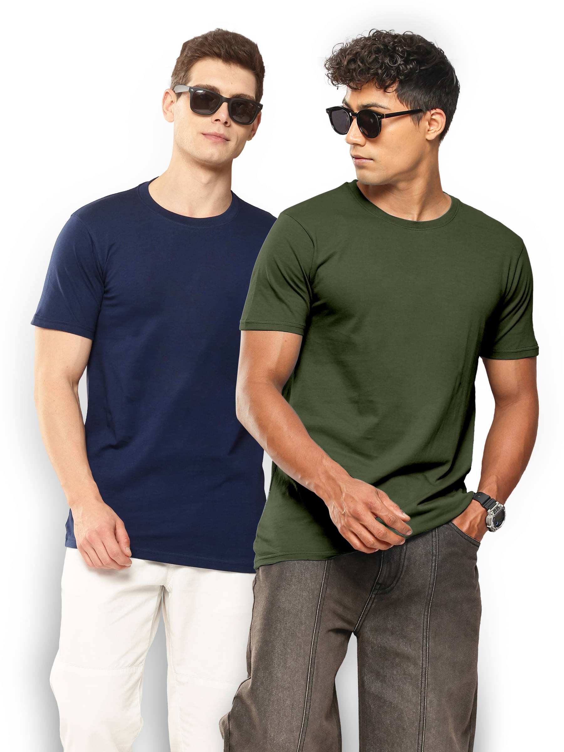 QCUT Men Cotton Blend Regular Fit Solid T-Shirt ( Multicolor3 ) QCUT Men Cotton Blend Regular Fit Solid T-Shirt ( Multicolor3 )