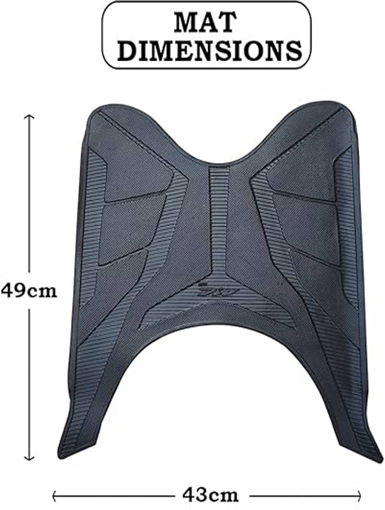     			Rubber Foot Mat for Honda and DIO Scooter (Black, Medium)