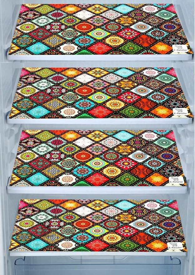 Sanraksshan PVC Floral Mats ( 40 30 ) Pack of 4 - Multicolor Sanraksshan PVC Floral Mats ( 40 30 ) Pack of 4 - Multicolor