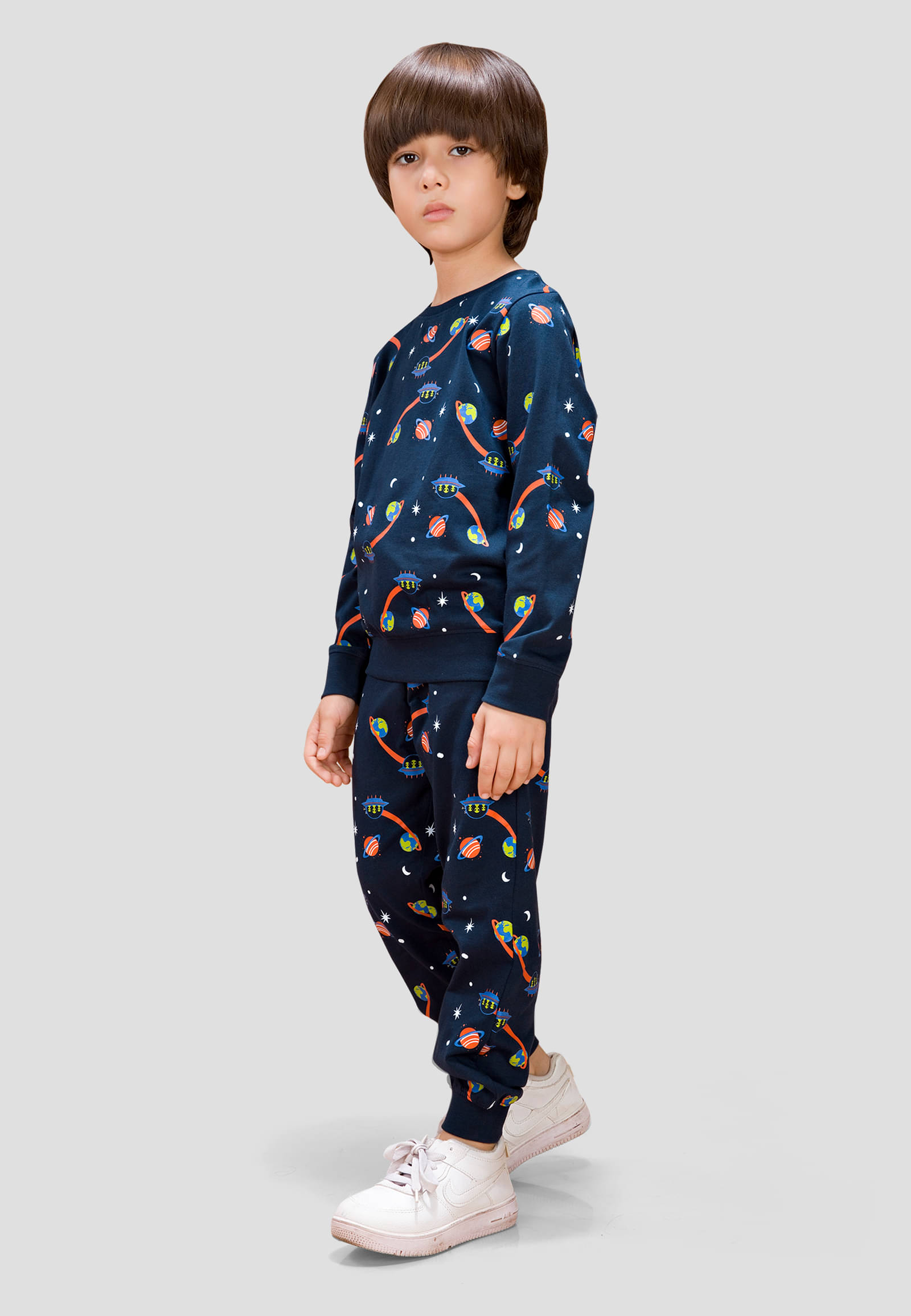     			TRESNOVA Pack of 2 Boys Cotton T-Shirt & Pants Set ( Navy )
