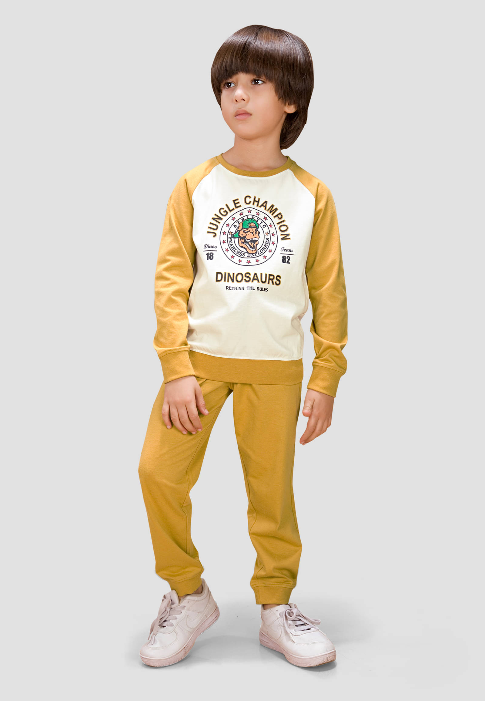     			TRESNOVA Pack of 2 Boys Cotton T-Shirt & Pants Set ( Yellow )