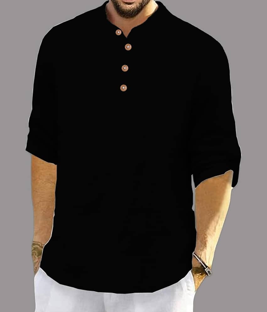 UNI VIBE Brown Cotton Blend Men's Shirt Style Kurta ( Pack of 1 ) - Kurtas & Kurta Sets | Buy online on ZillyBuy