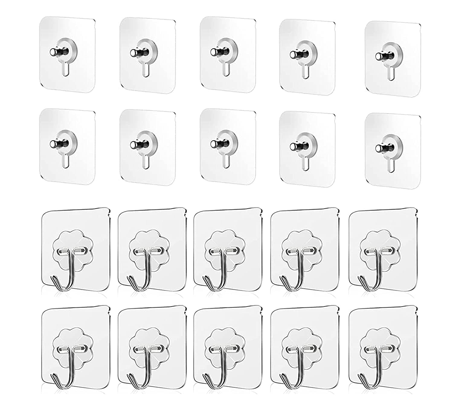 VBE Wall Hooks Adhesive No Drilling Waterproof for Home Kitchen Bathroom (Pack of 20)     			VBE Wall Hooks Adhesive No Drilling Waterproof for Home Kitchen Bathroom (Pack of 20)