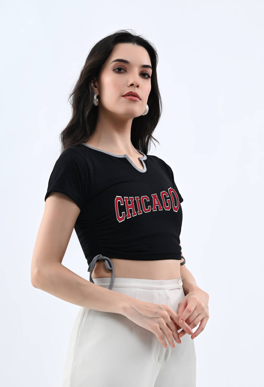 genzy Women's Cotton Blend Crop Top ( Black ) genzy Women's Cotton Blend Crop Top ( Black )