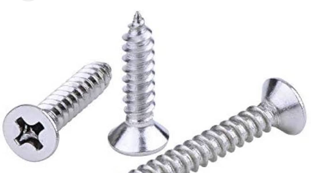 ADISON SILVER FLATHEAD screws mild steel heavy duty sharp point screws 3.5*25mm pack of 100 pcs screws and get 25 pcs screws free