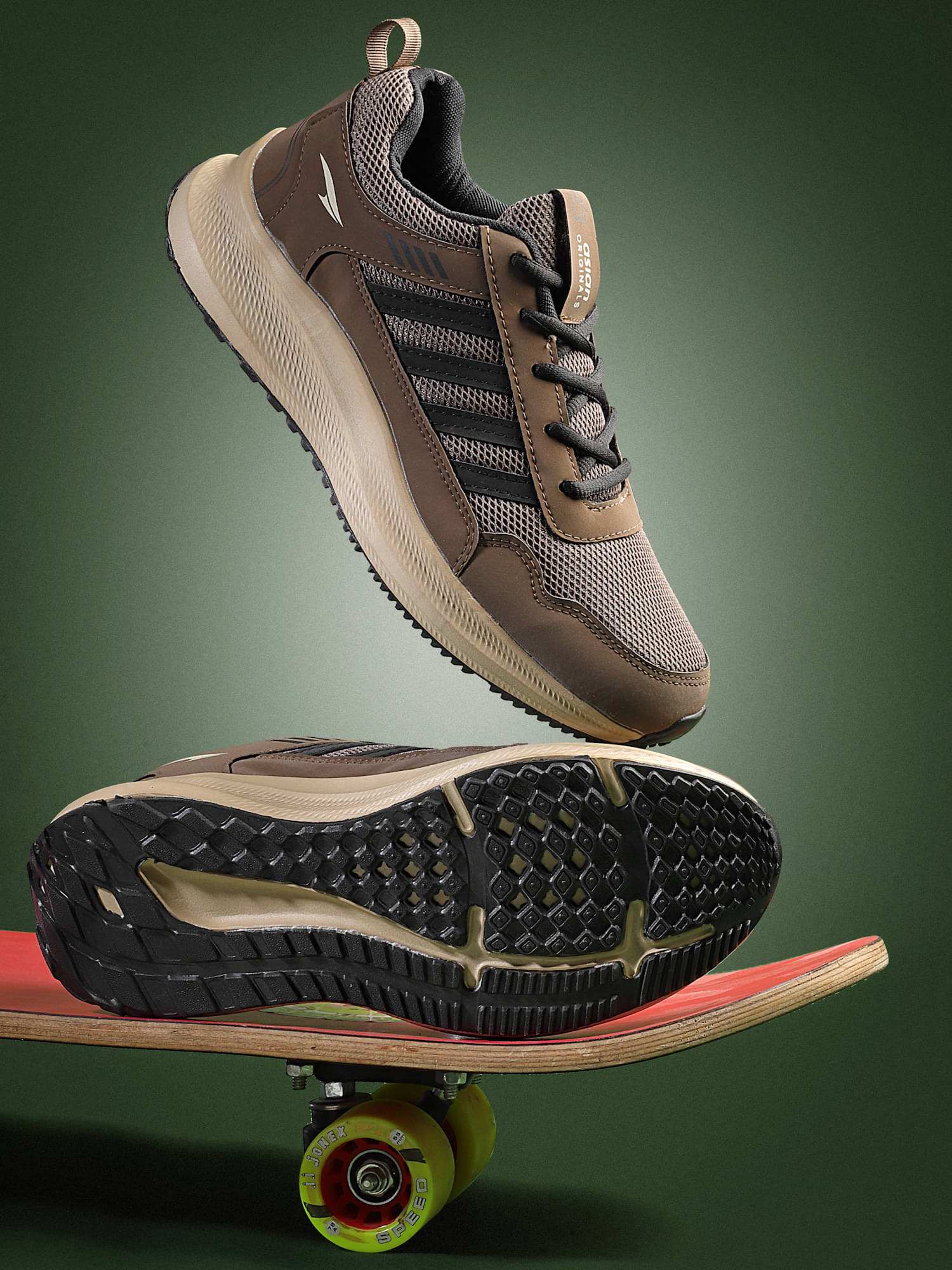     			ASIAN BOSS-02 BIG Brown Men's Sports Running Shoes