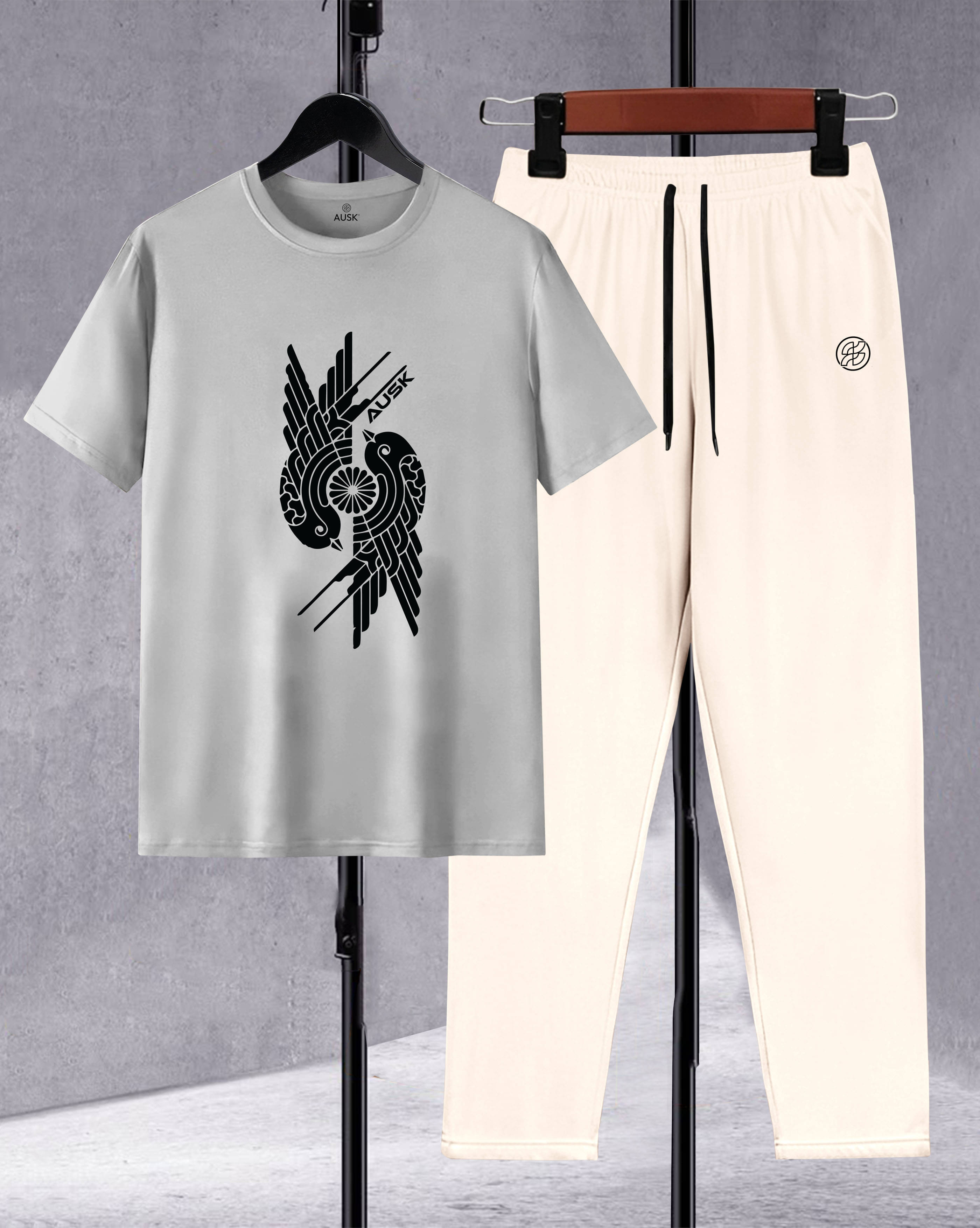     			AUSK Men's T-shirt With Trousers Co-Ords Set ( Pack of 1 , Grey )