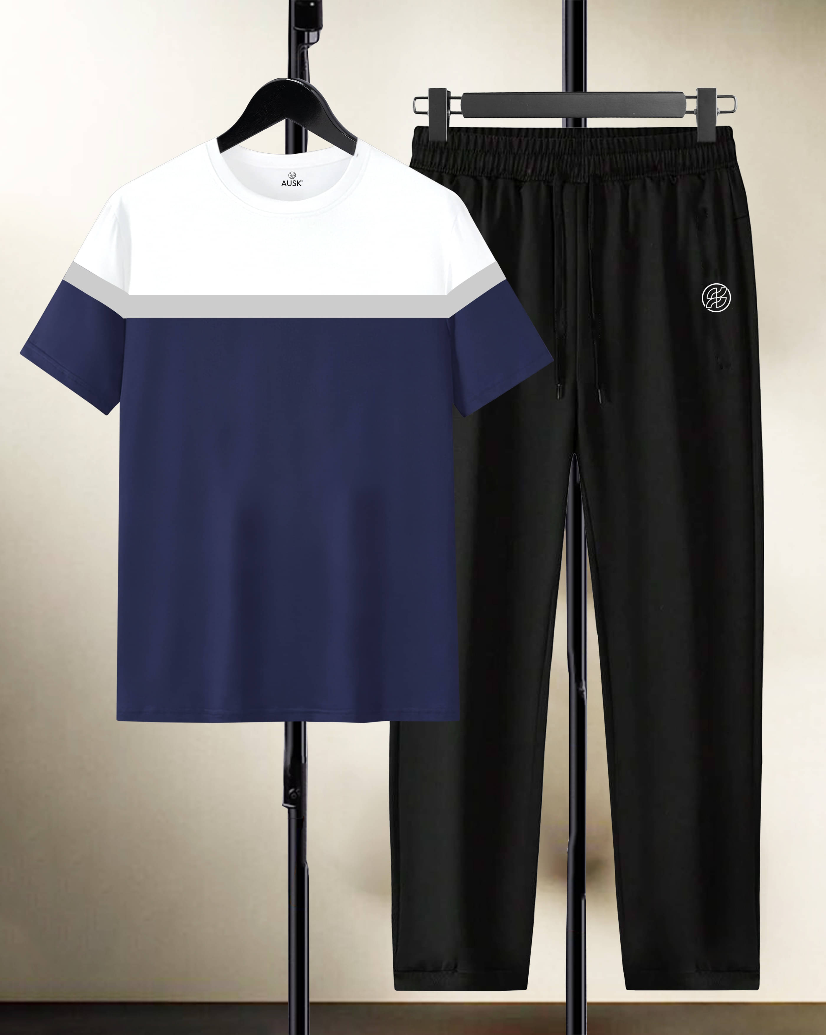     			AUSK Men's T-shirt With Trousers Co-Ords Set ( Pack of 1 , Navy Blue )