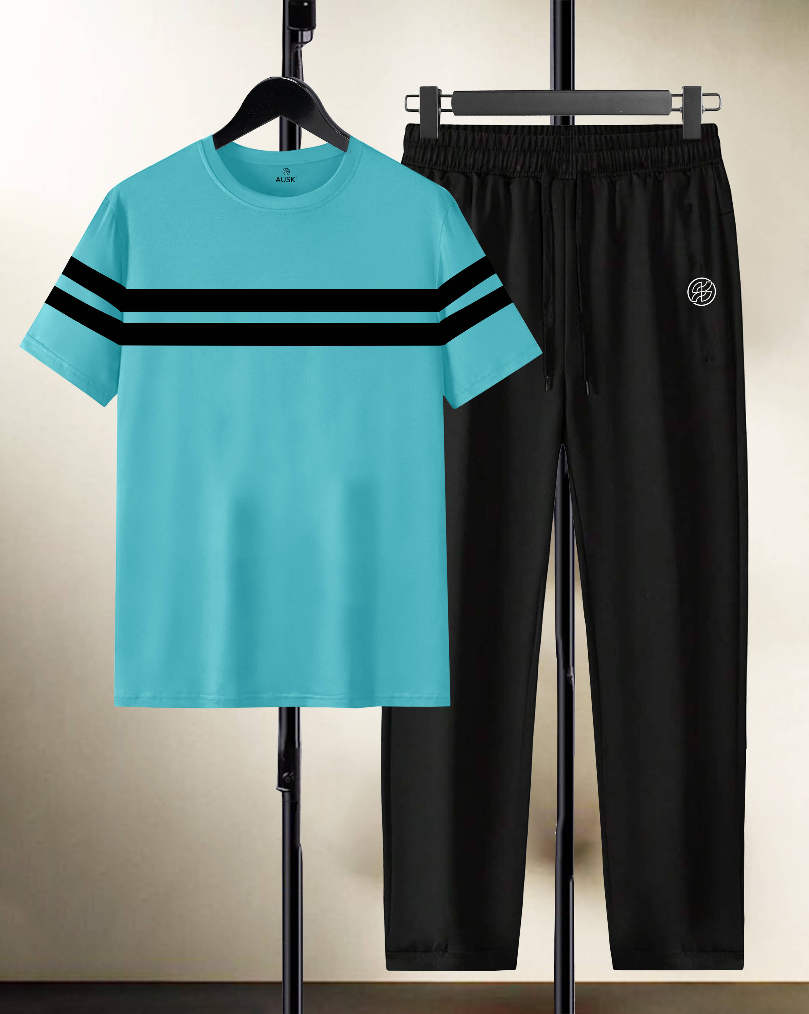     			AUSK Men's T-shirt With Trousers Co-Ords Set ( Pack of 1 , Light Blue )