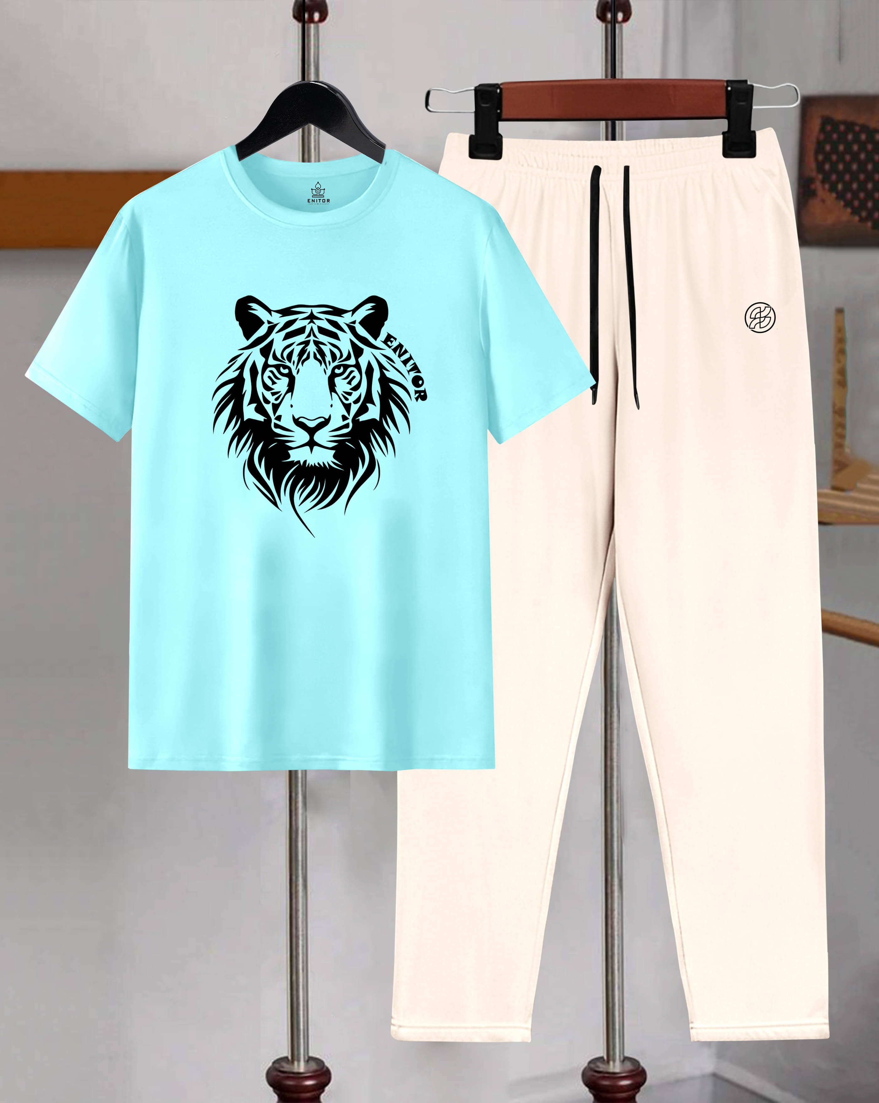     			AUSK Men's T-shirt With Trousers Co-Ords Set ( Pack of 1 , Light Blue )
