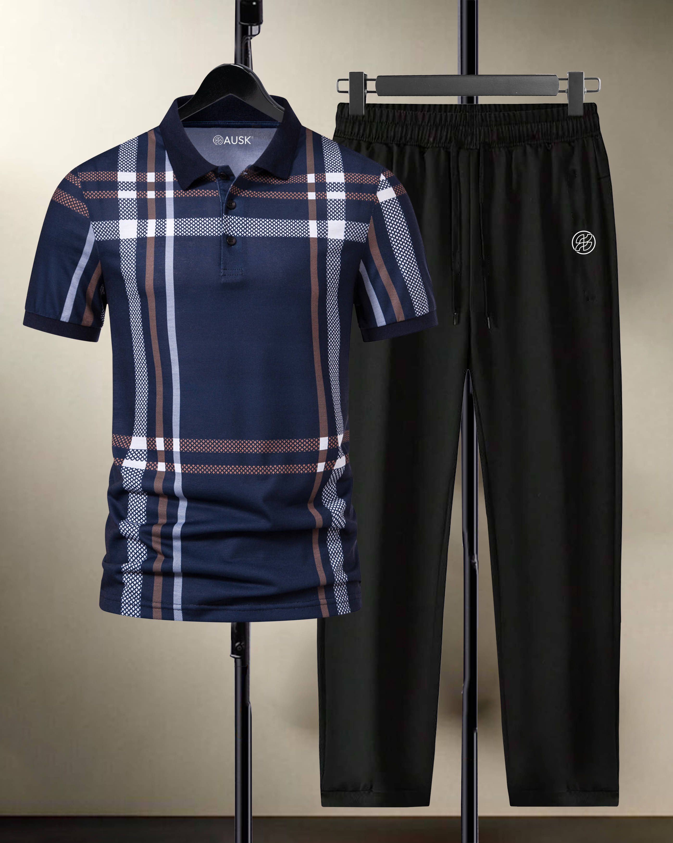     			AUSK Men's T-shirt With Trousers Co-Ords Set ( Pack of 1 , Navy Blue )