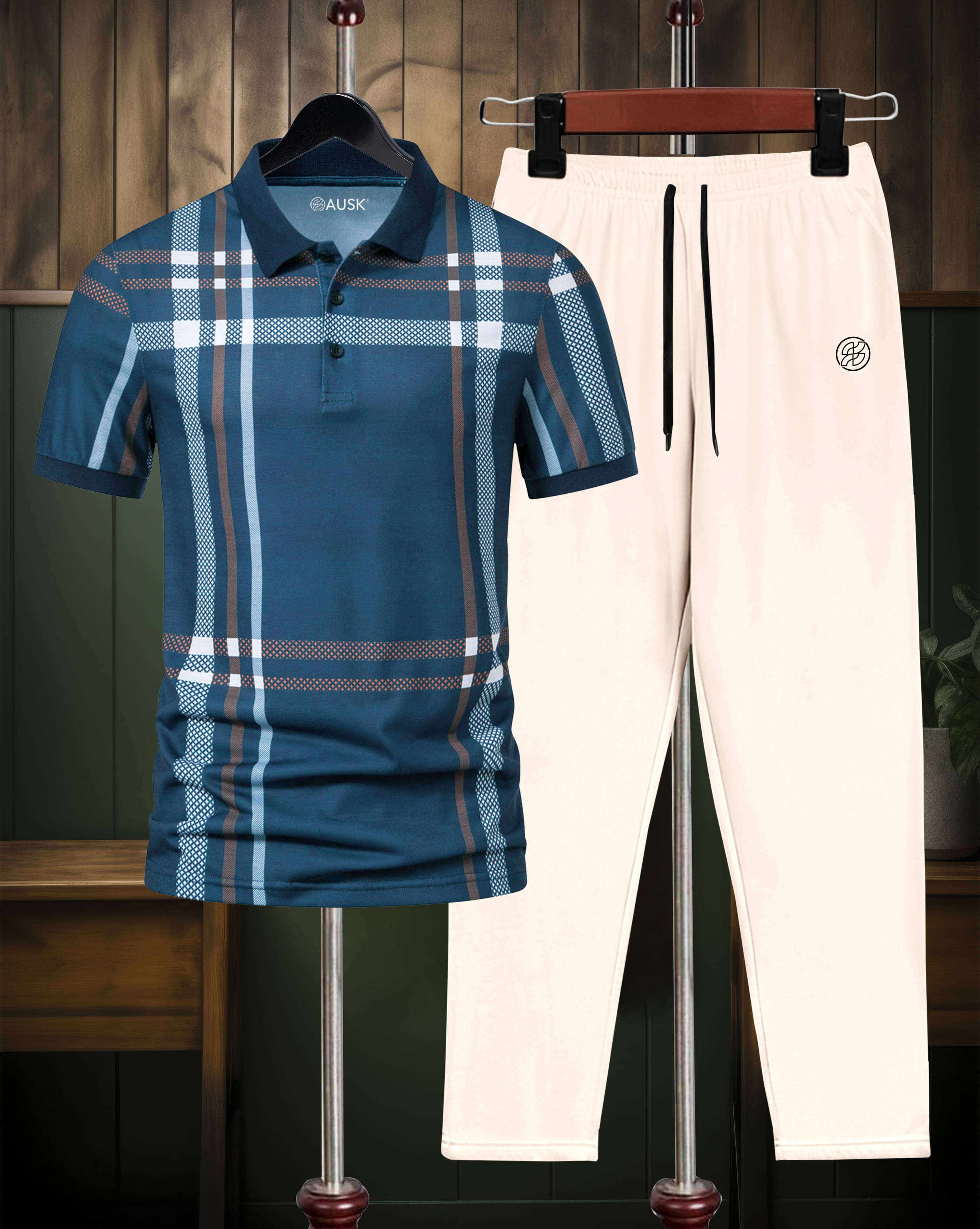     			AUSK Men's T-shirt With Trousers Co-Ords Set ( Pack of 1 , Teal )