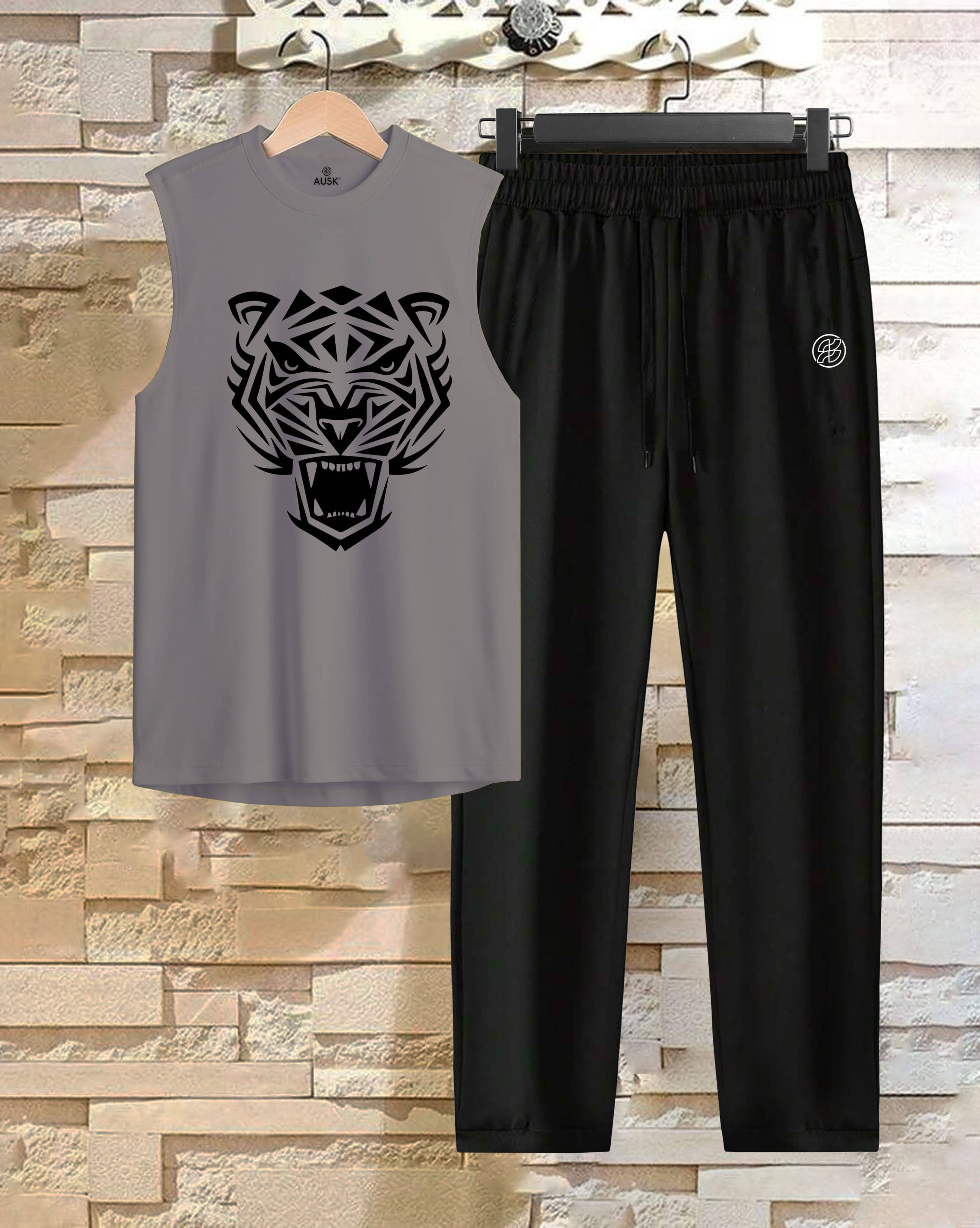     			AUSK Men's T-shirt With Trousers Co-Ords Set ( Pack of 1 , Grey )