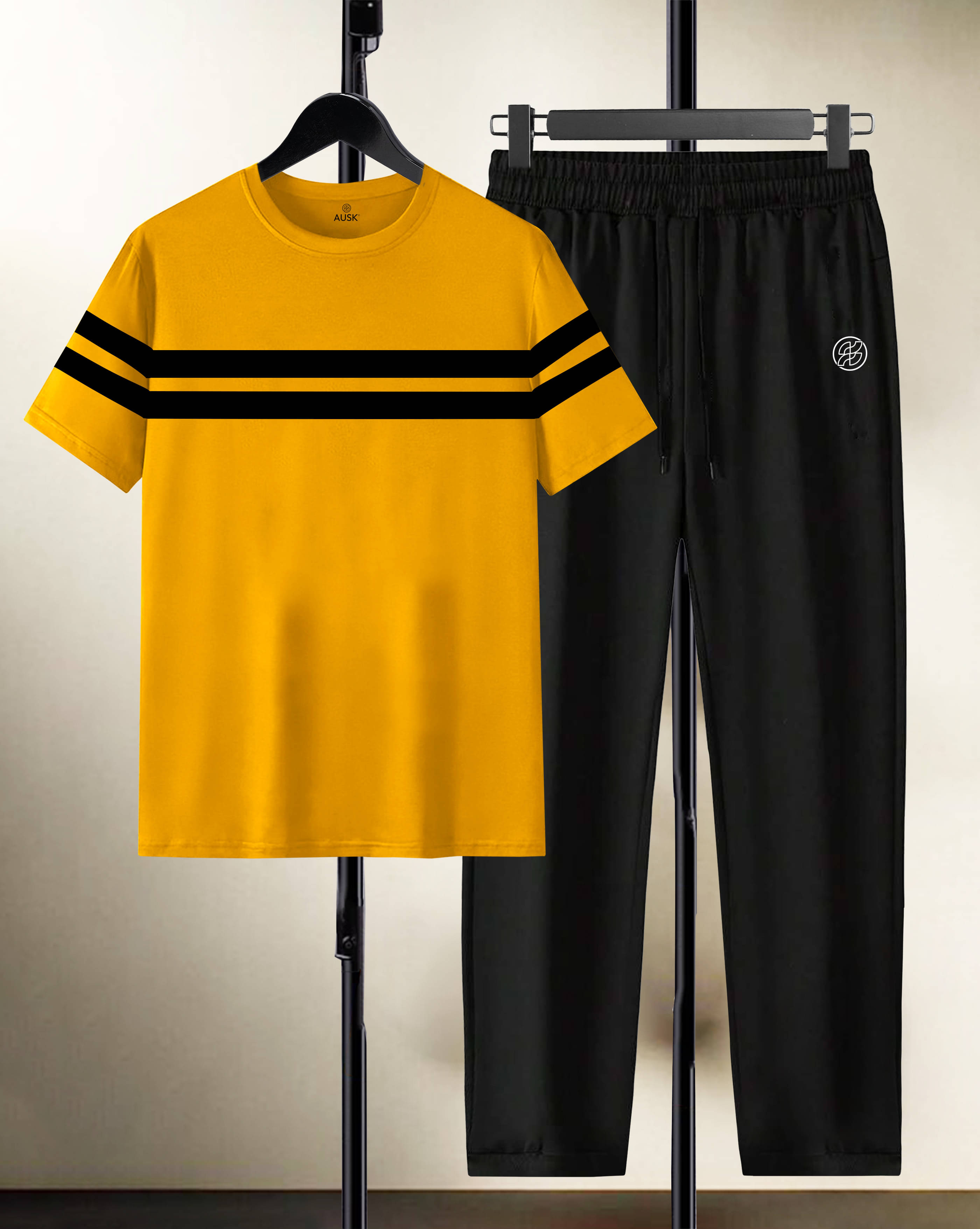     			AUSK Men's T-shirt With Trousers Co-Ords Set ( Pack of 1 , Mustard )