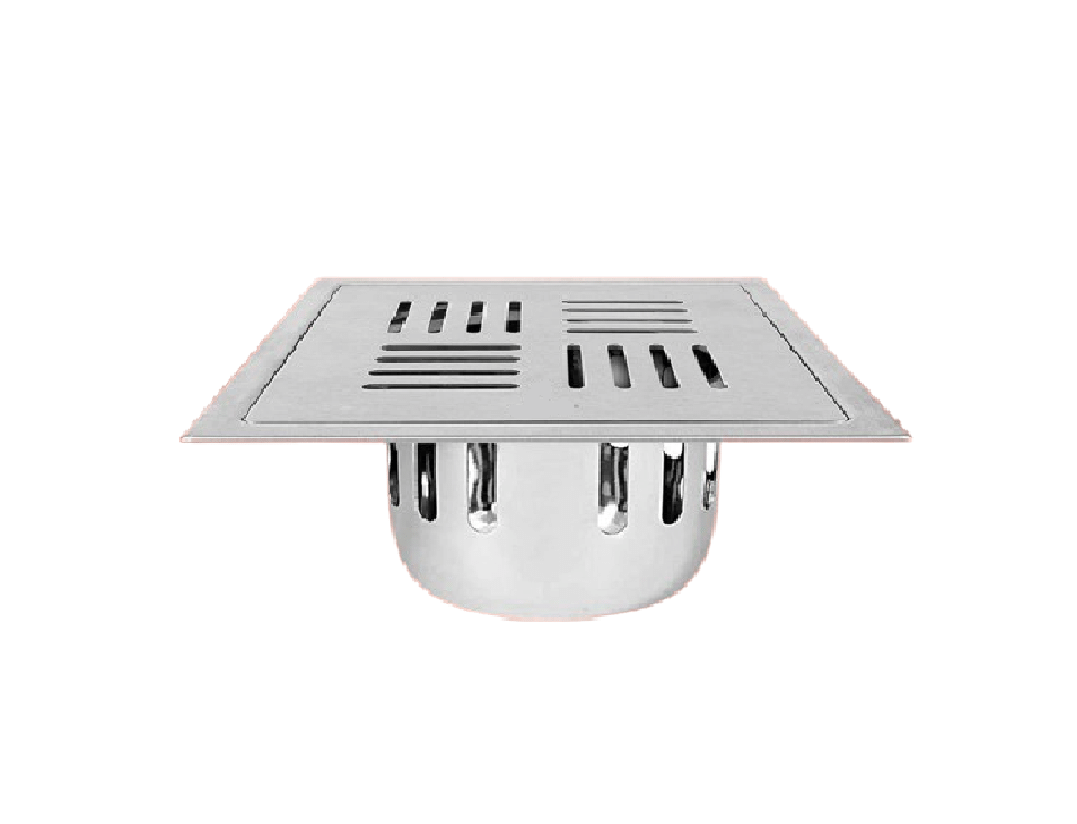     			COSVIT Stainless Steel 5"x5" Fleek Square Plain with Anti Cockroach Water Drain Floor Jali for Bathroom & Kitchen (Pack of 1)