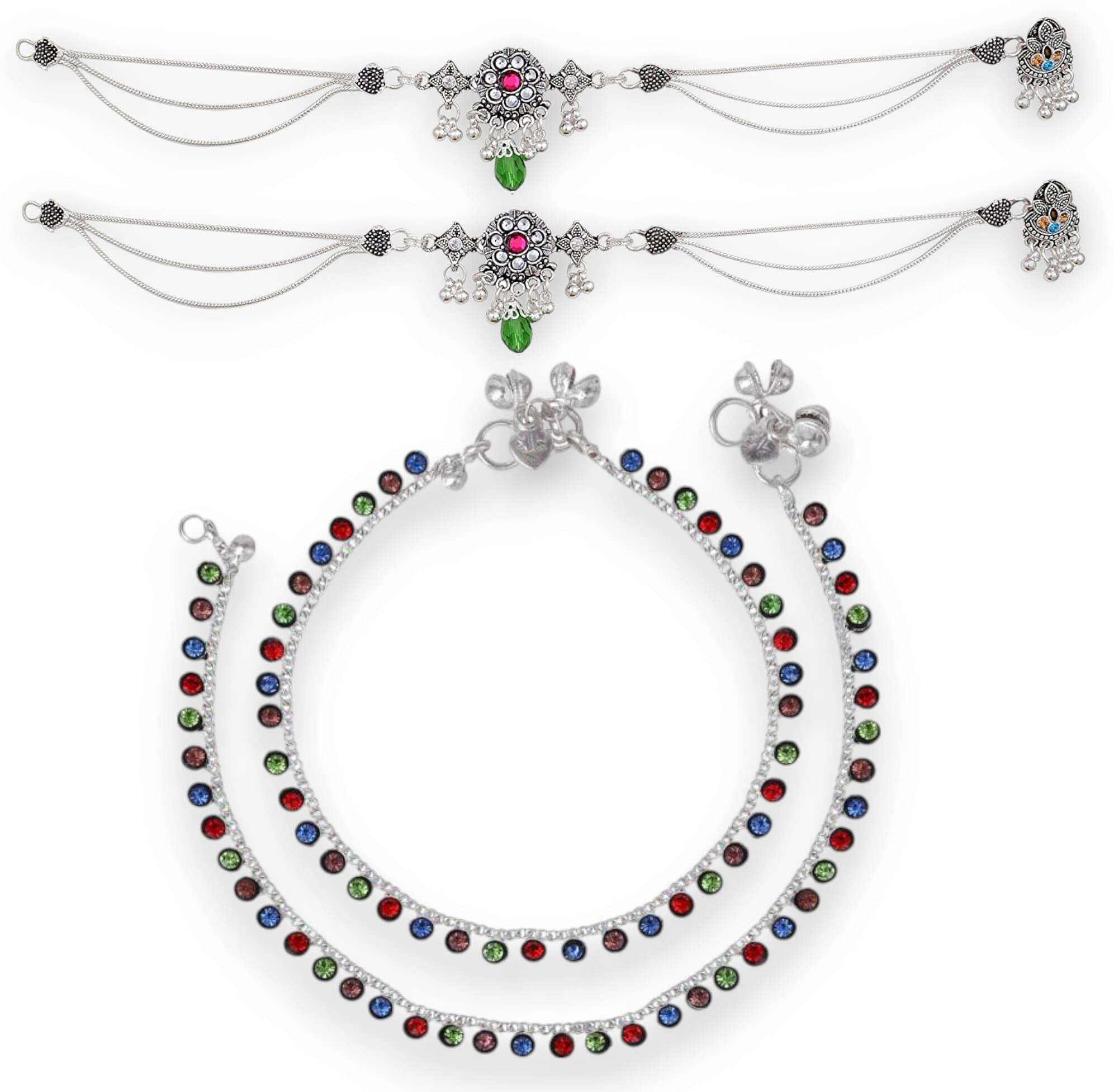Charms Multicolor Anklets ( Pack of 2 ) Charms Multicolor Anklets ( Pack of 2 )