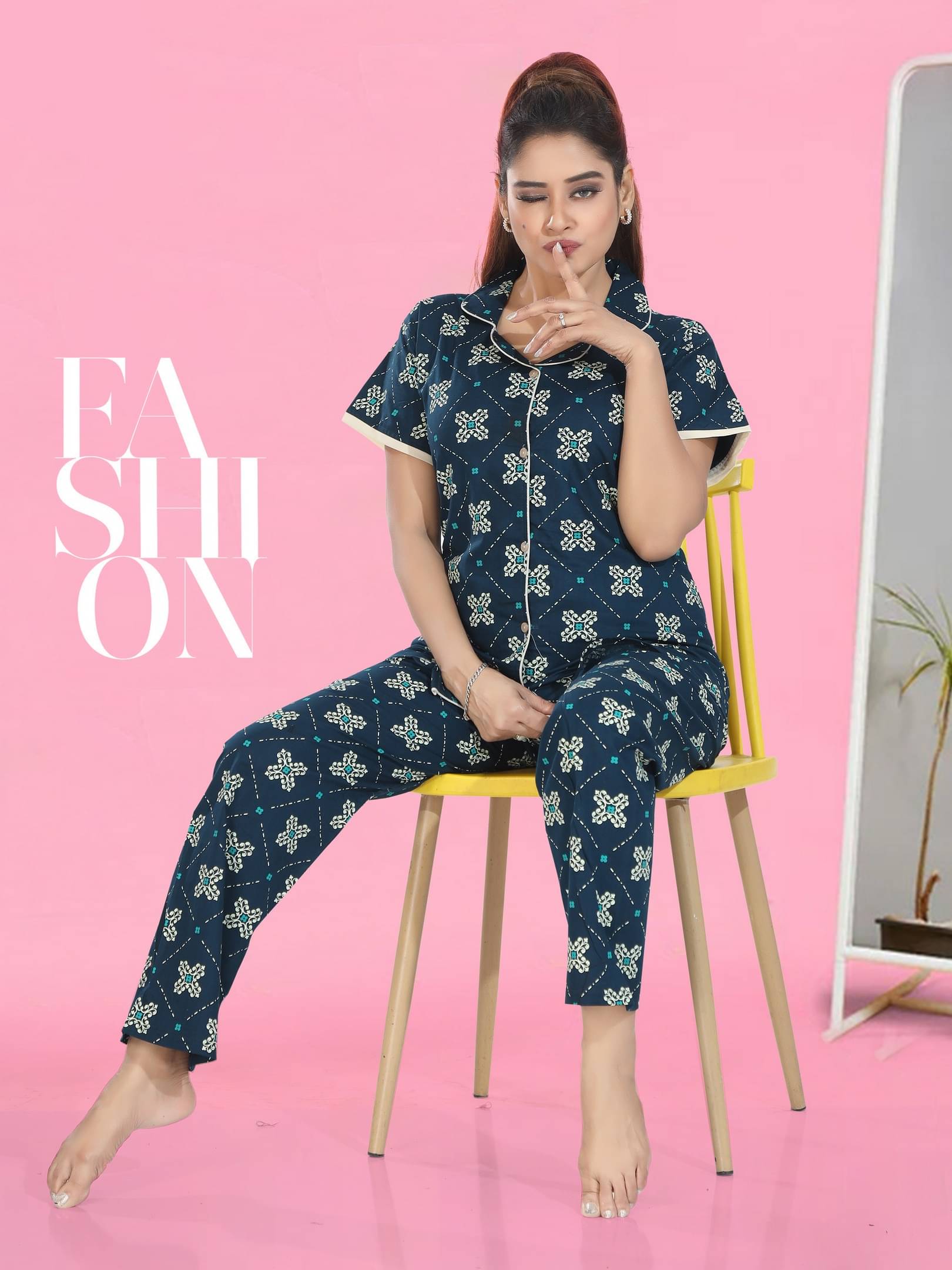     			Cinco Multi Color Cotton Women's Nightwear Nightsuit Sets ( Pack of 1 )