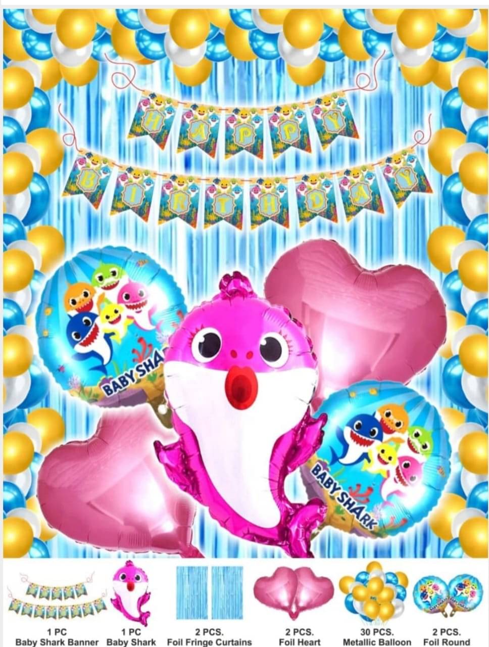     			ECLET 38PC Happy Birthday Party Decoration Foil Balloon Set With Balloons Combo Kids (Set of 1)