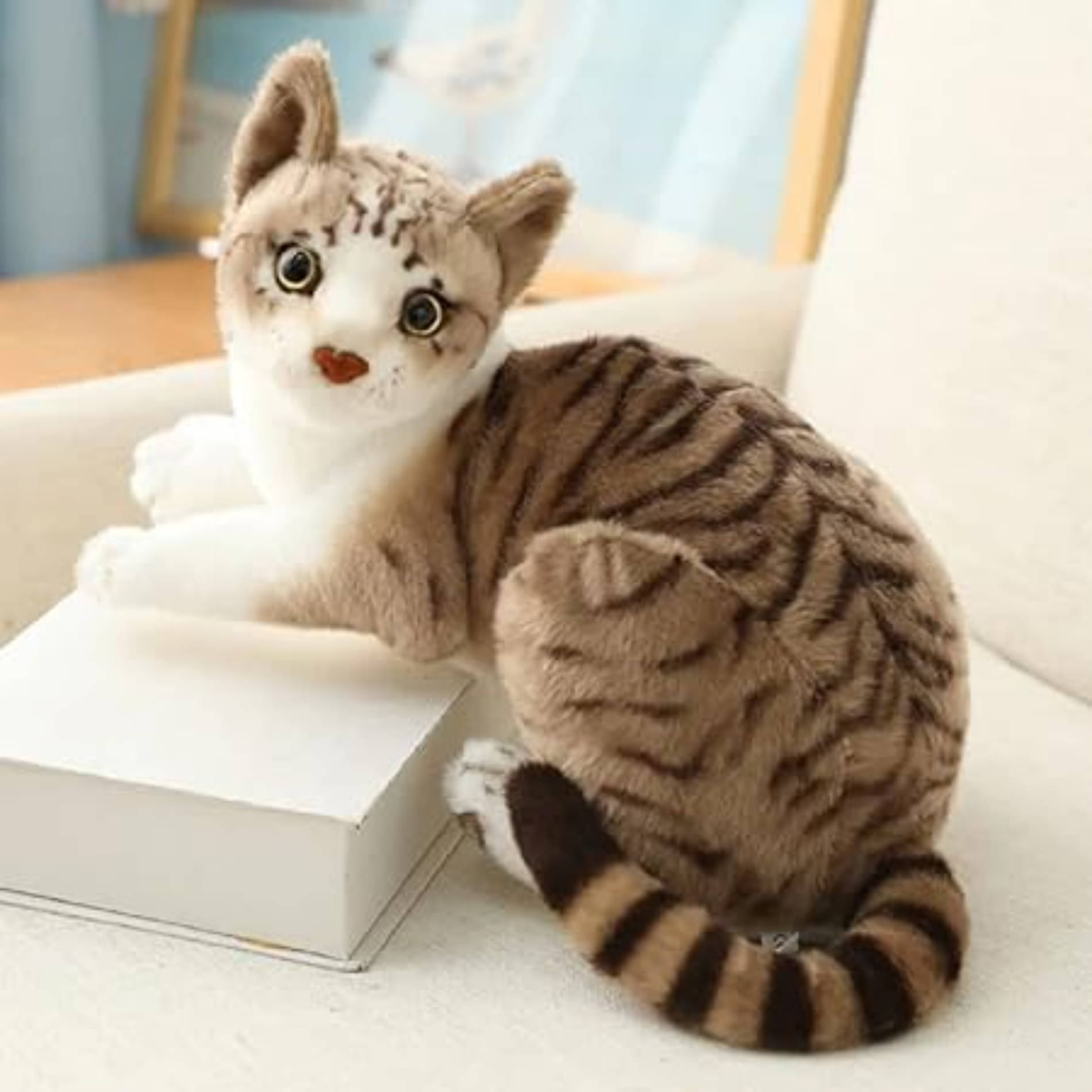     			Esnapy Actino Soft Toy Brown Cat toy With Meao Sound for Lovely Kids, Best Gift for Birthday and Any Special Occassions