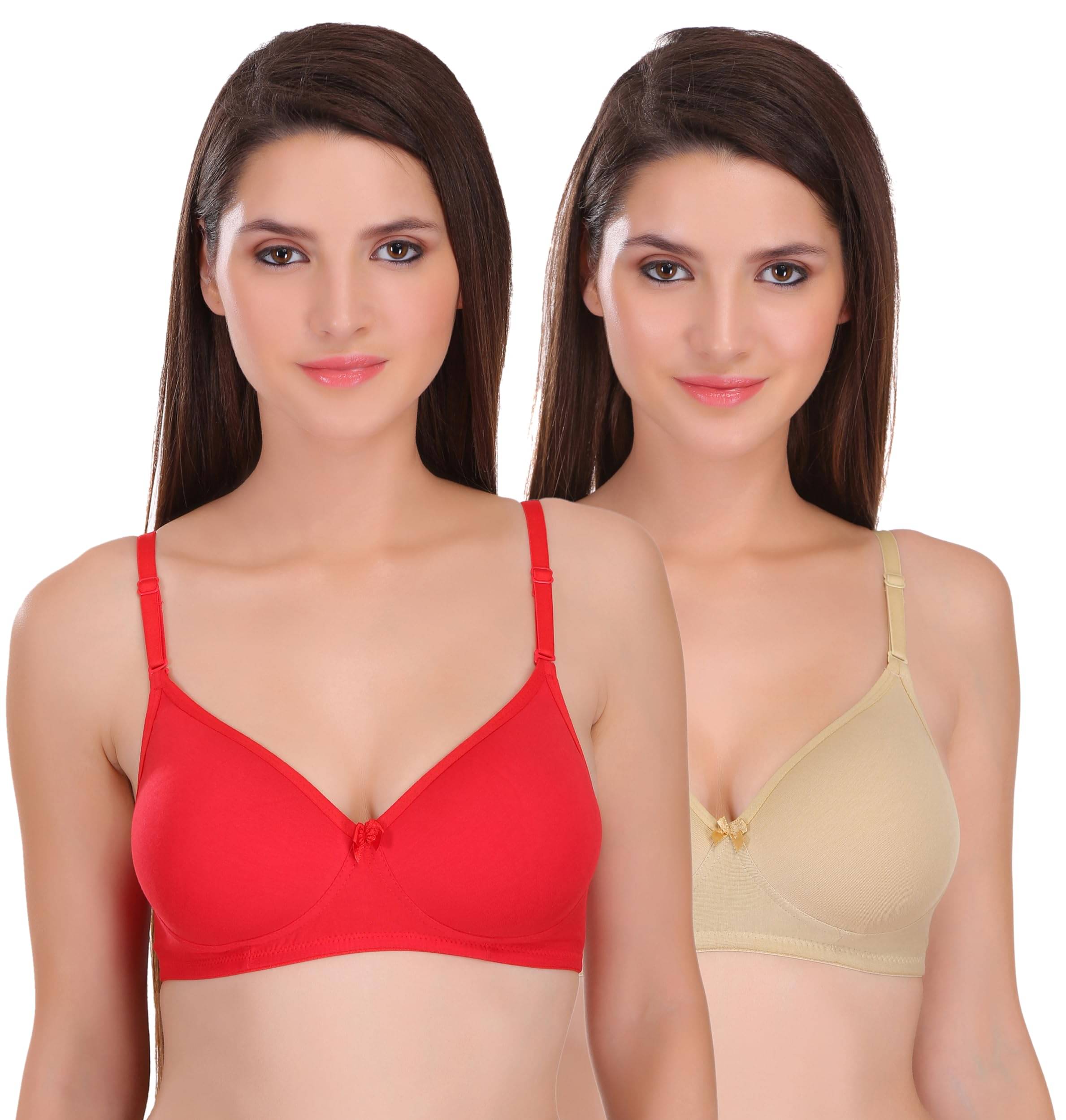 Featherline Pack of 2 Cotton Blend Lightly Padded Push Up Bra For Women ( Multicolor2 ) Featherline Pack of 2 Cotton Blend Lightly Padded Push Up Bra For Women ( Multicolor2 )