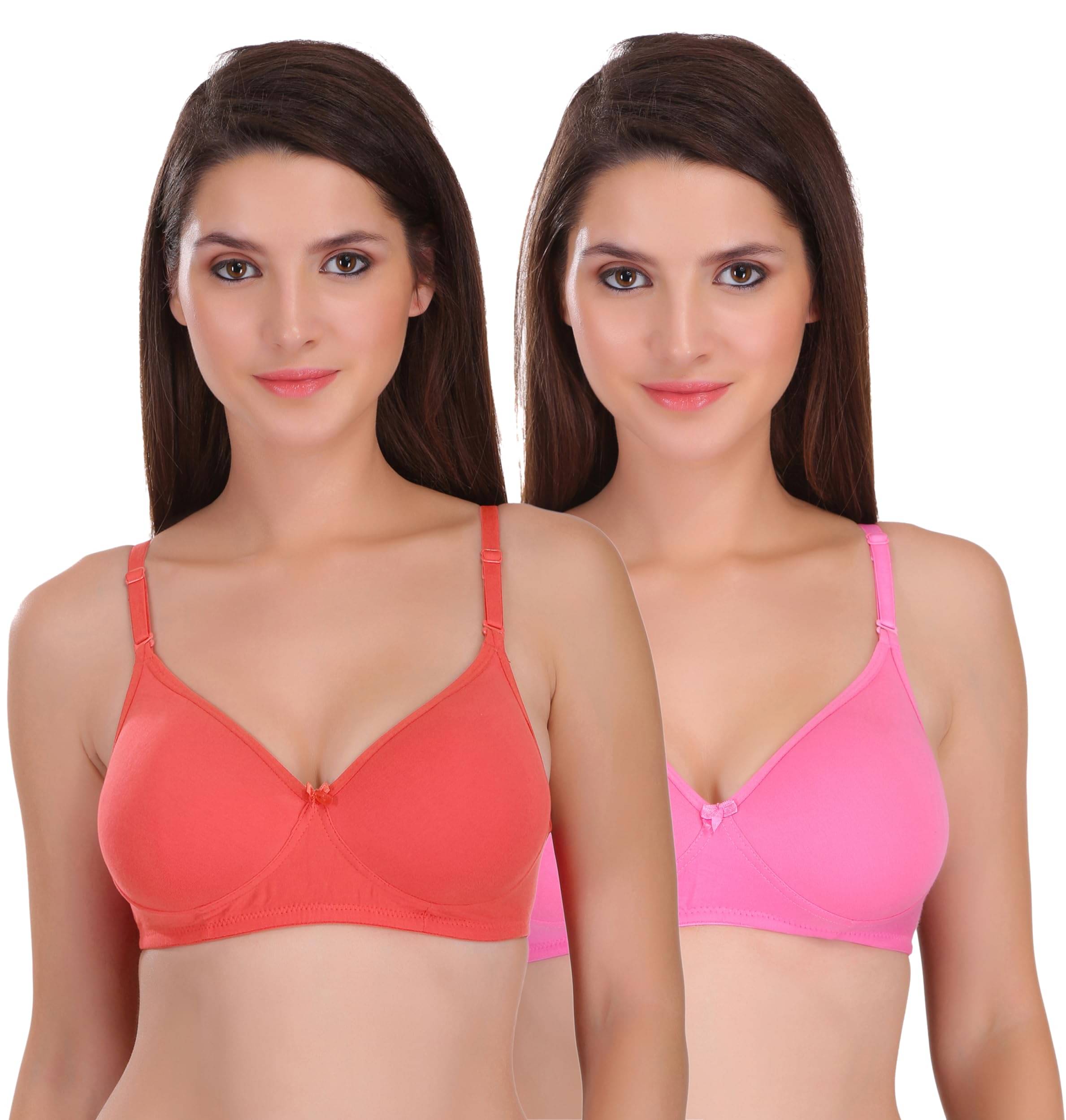 Featherline Pack of 2 Cotton Blend Lightly Padded Push Up Bra For Women ( Multicolor ) Featherline Pack of 2 Cotton Blend Lightly Padded Push Up Bra For Women ( Multicolor )