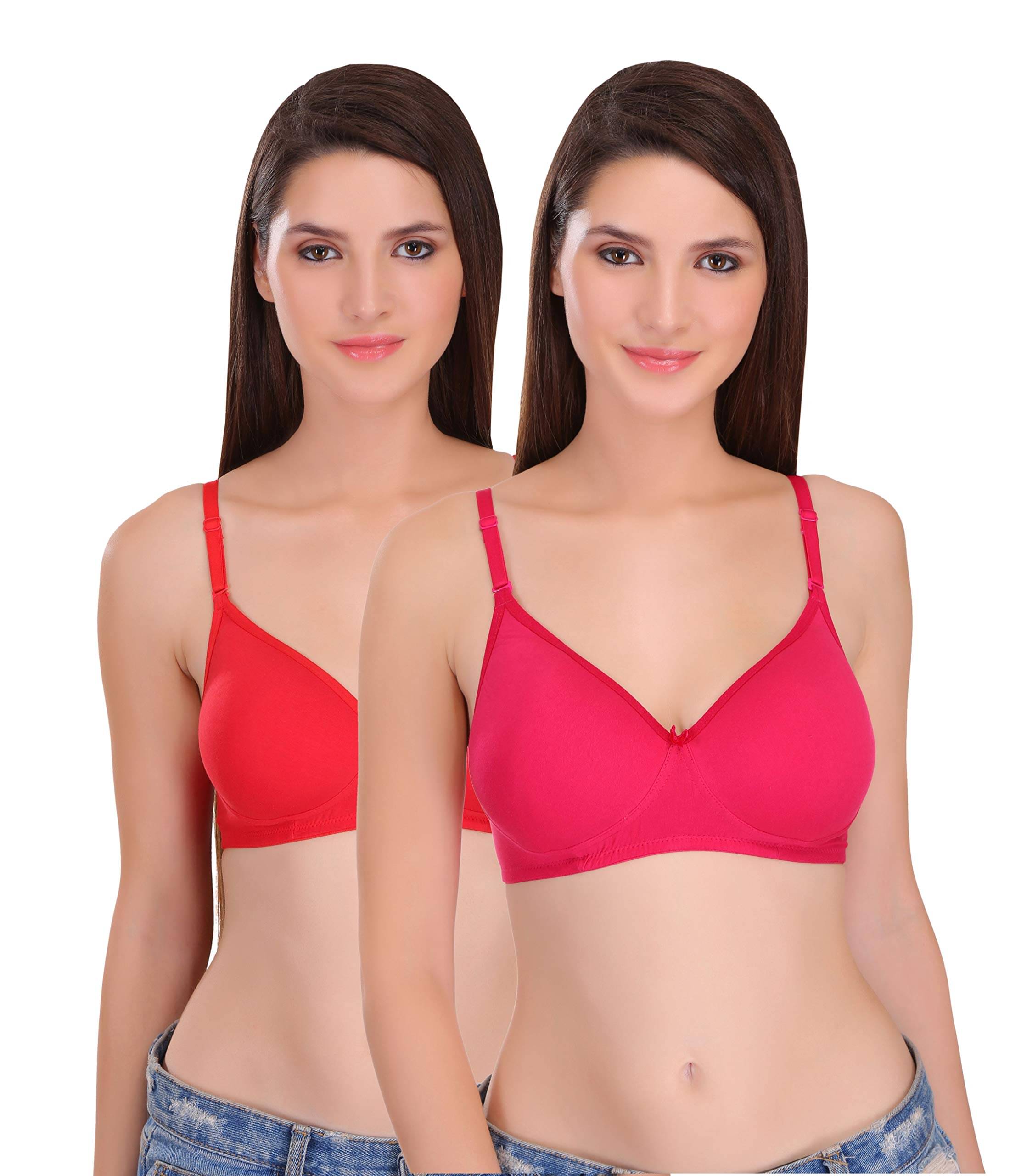 Featherline Pack of 2 Cotton Blend Lightly Padded Push Up Bra For Women ( Multicolor2 ) Featherline Pack of 2 Cotton Blend Lightly Padded Push Up Bra For Women ( Multicolor2 )