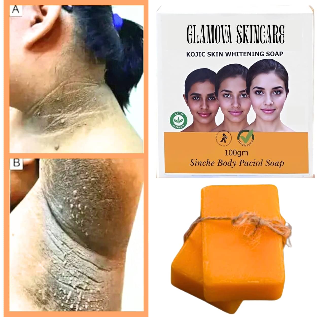     			GLAMOVA Skin Whitening Soap for All Skin Type ( Pack of 1 )