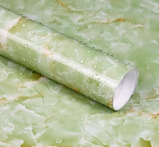     			Green Marble Wallpaper - PVC Kitchen & Bathroom Wall Stickers - Oil-Proof, Waterproof, Self-Adhesive