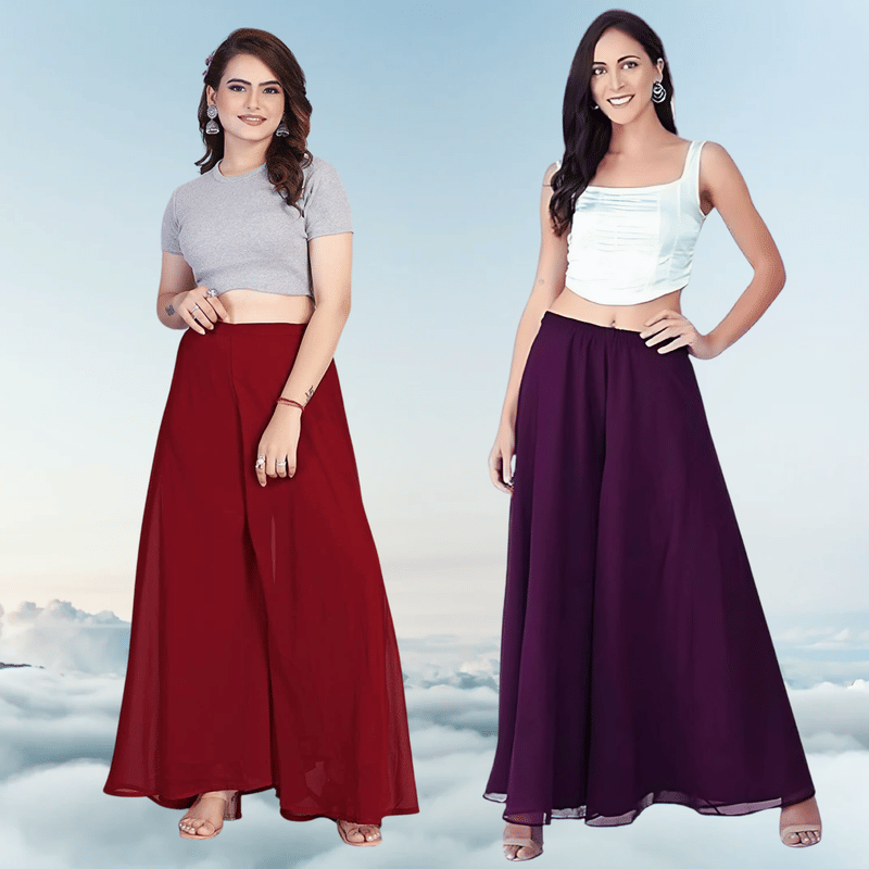 HEXA INFOSYS Women Georgette Palazzo ( Wine ) HEXA INFOSYS Women Georgette Palazzo ( Wine )