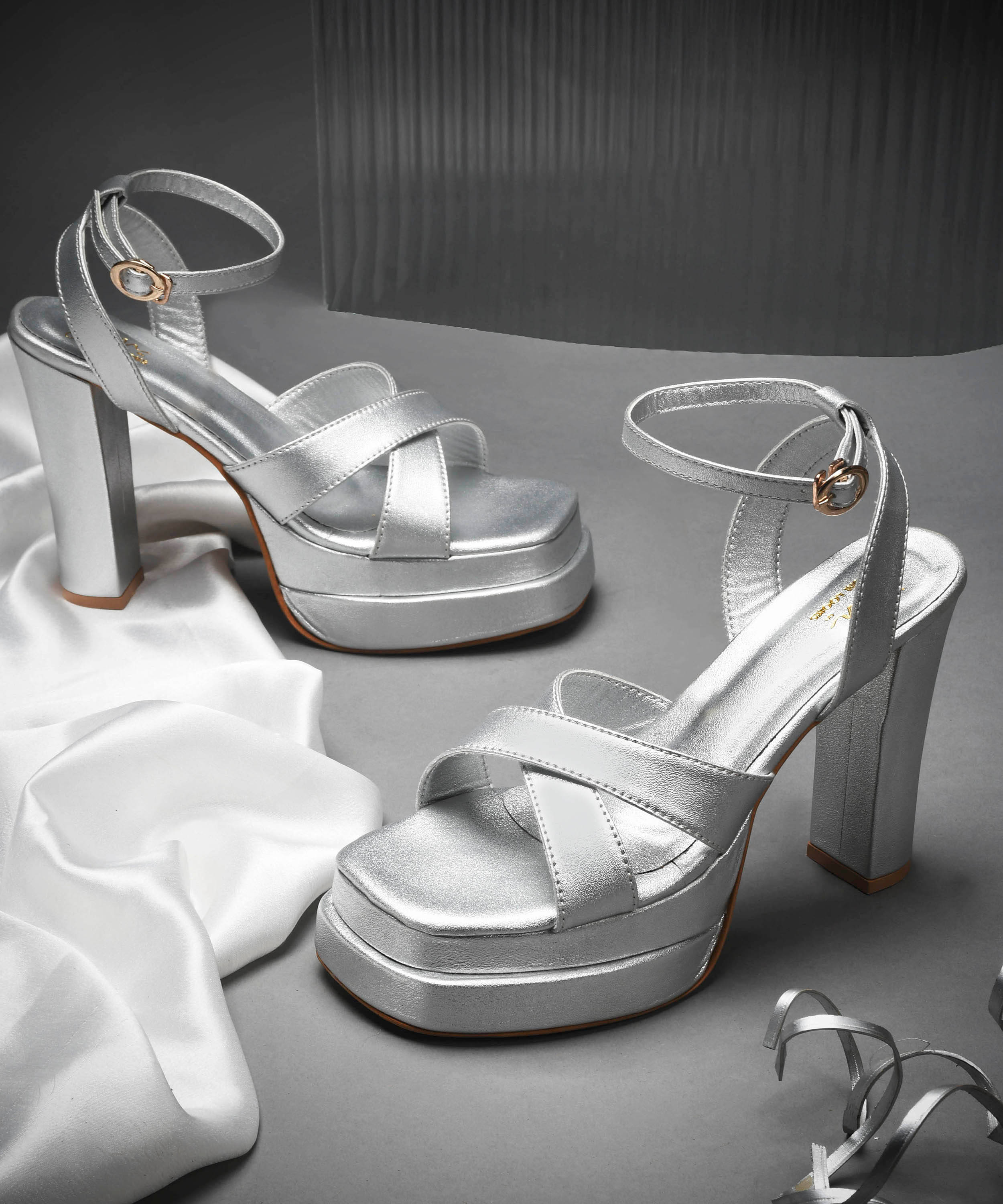JM Looks Silver Women's Sandal Heels JM Looks Silver Women's Sandal Heels