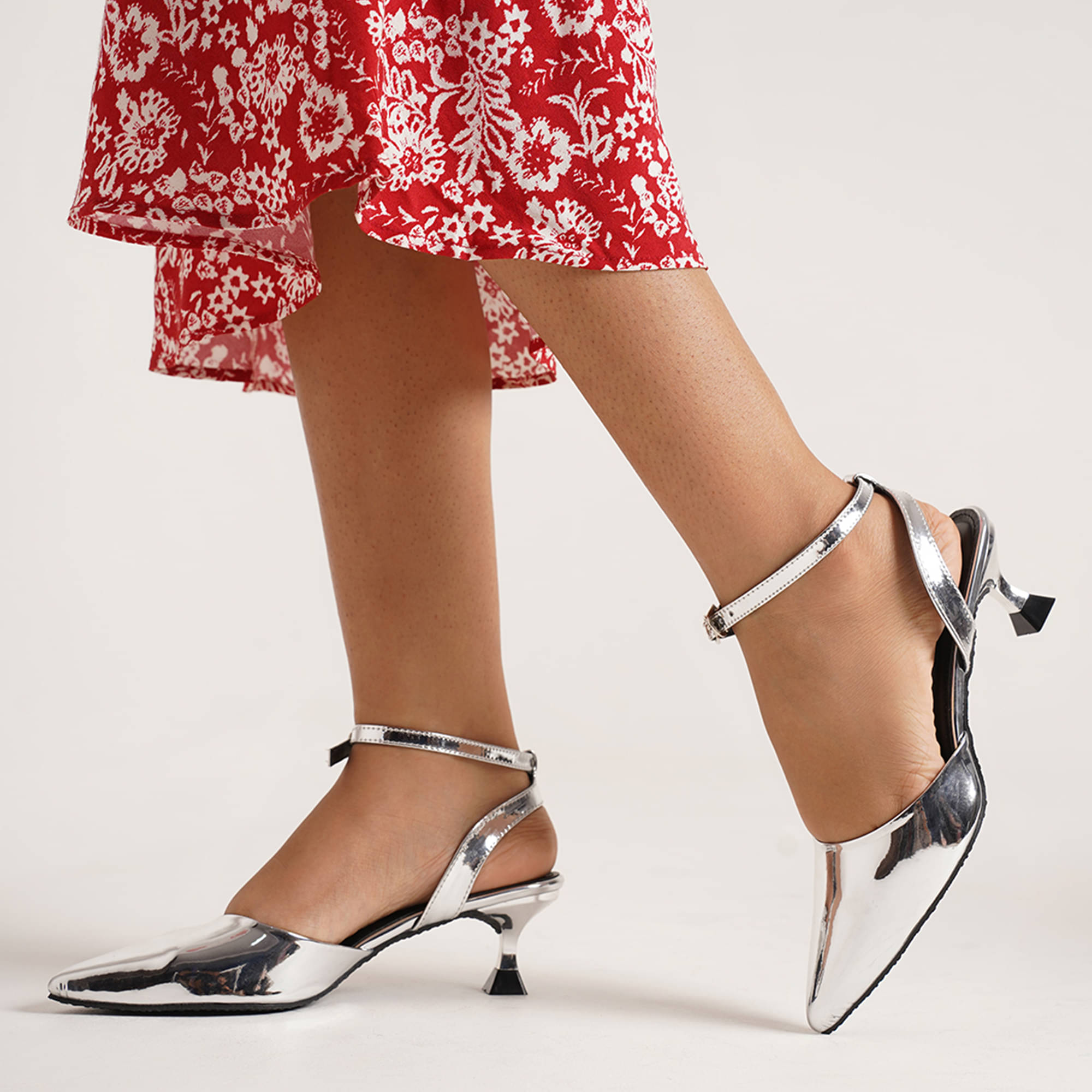     			JM Looks Silver Women's Sandal Heels