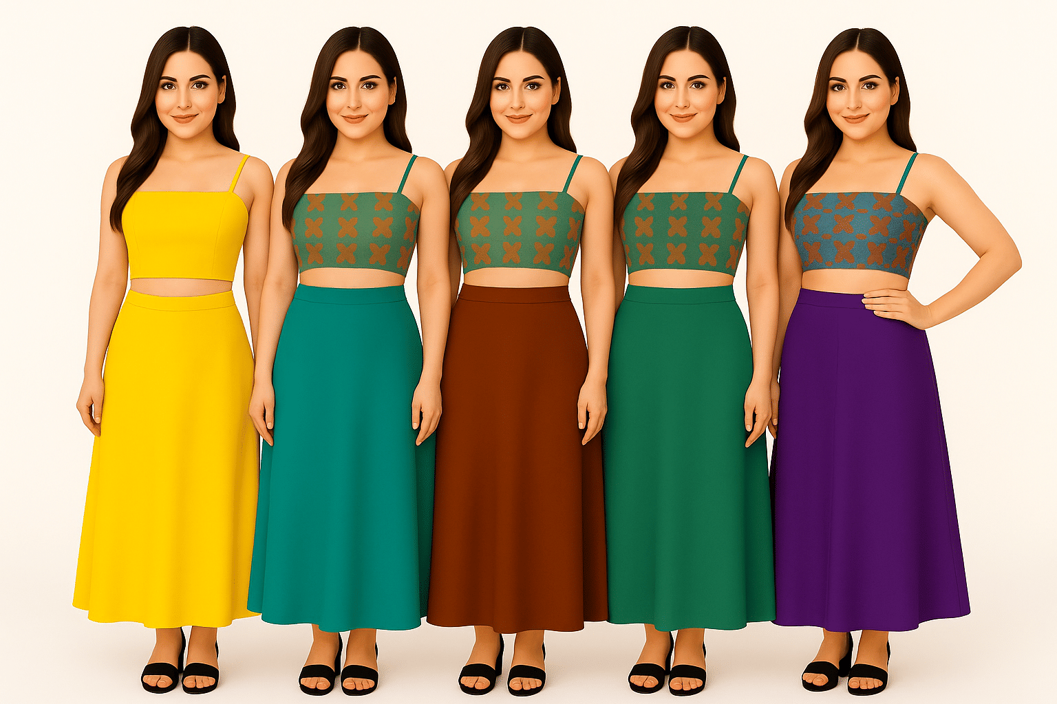     			JTG enterprises Multicoloured Cotton Petticoat - Pack of 5