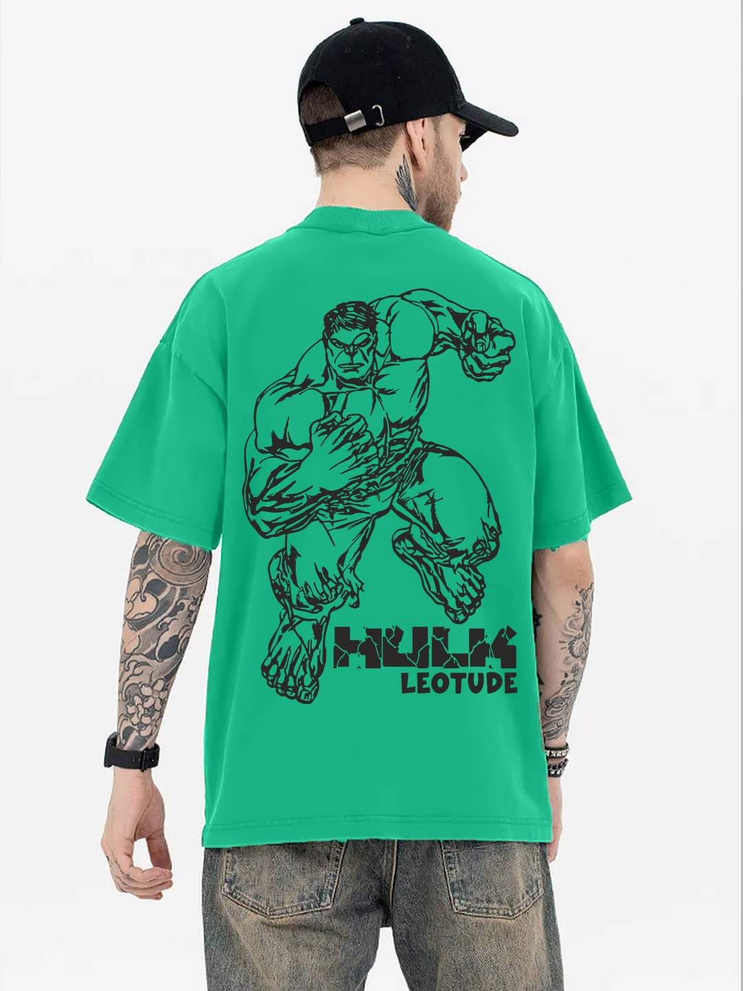     			Leotude Men Cotton Blend Regular Fit Printed T-Shirt ( Green )